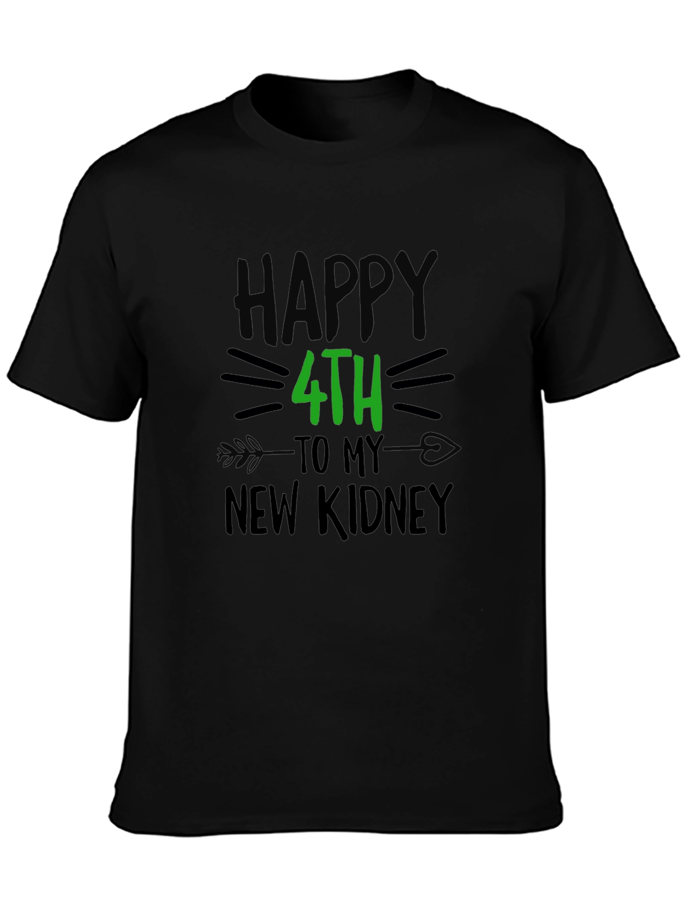 Black Happy 4th to My New Kidney Graphic Tee view 3