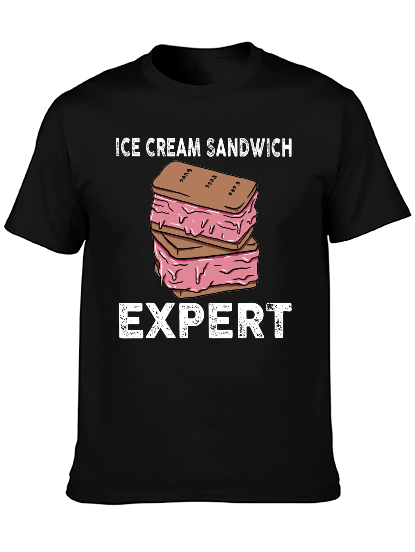 Black Ice Cream Sandwich Expert Graphic T-Shirt view 3