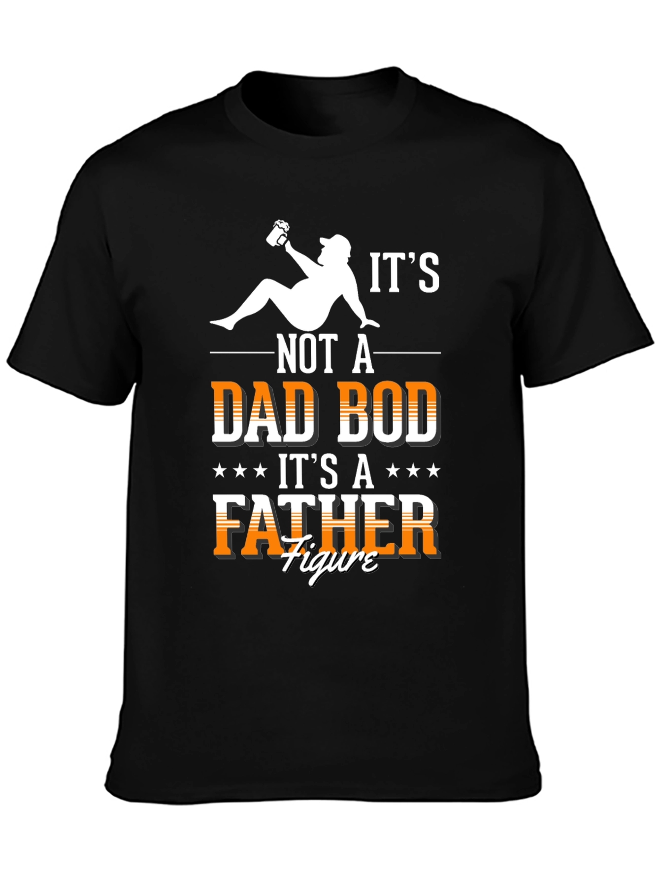 Black Dad Bod Father Figure T-Shirt - Funny Dad Tee view 3