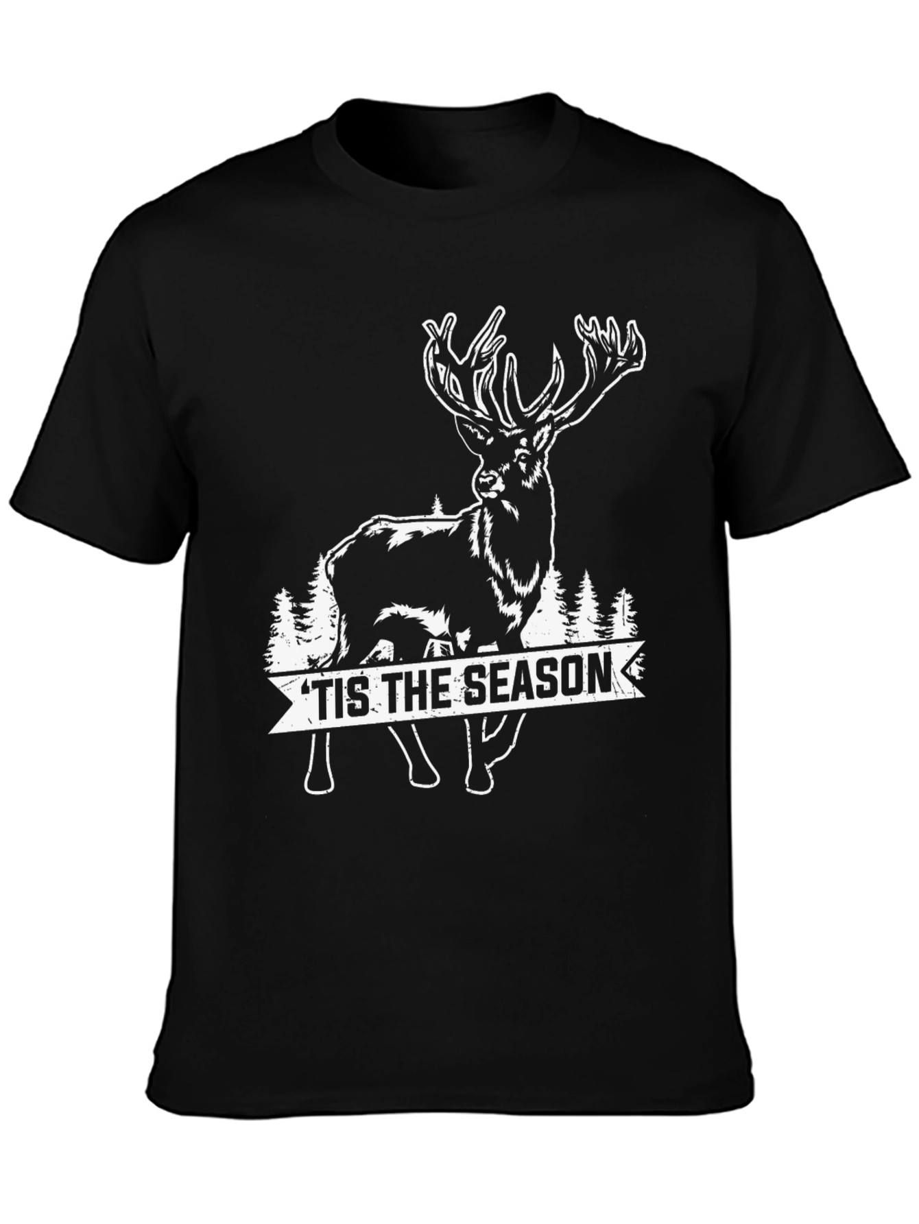 Black Holiday Deer Graphic Tee - 'Tis the Season view 3