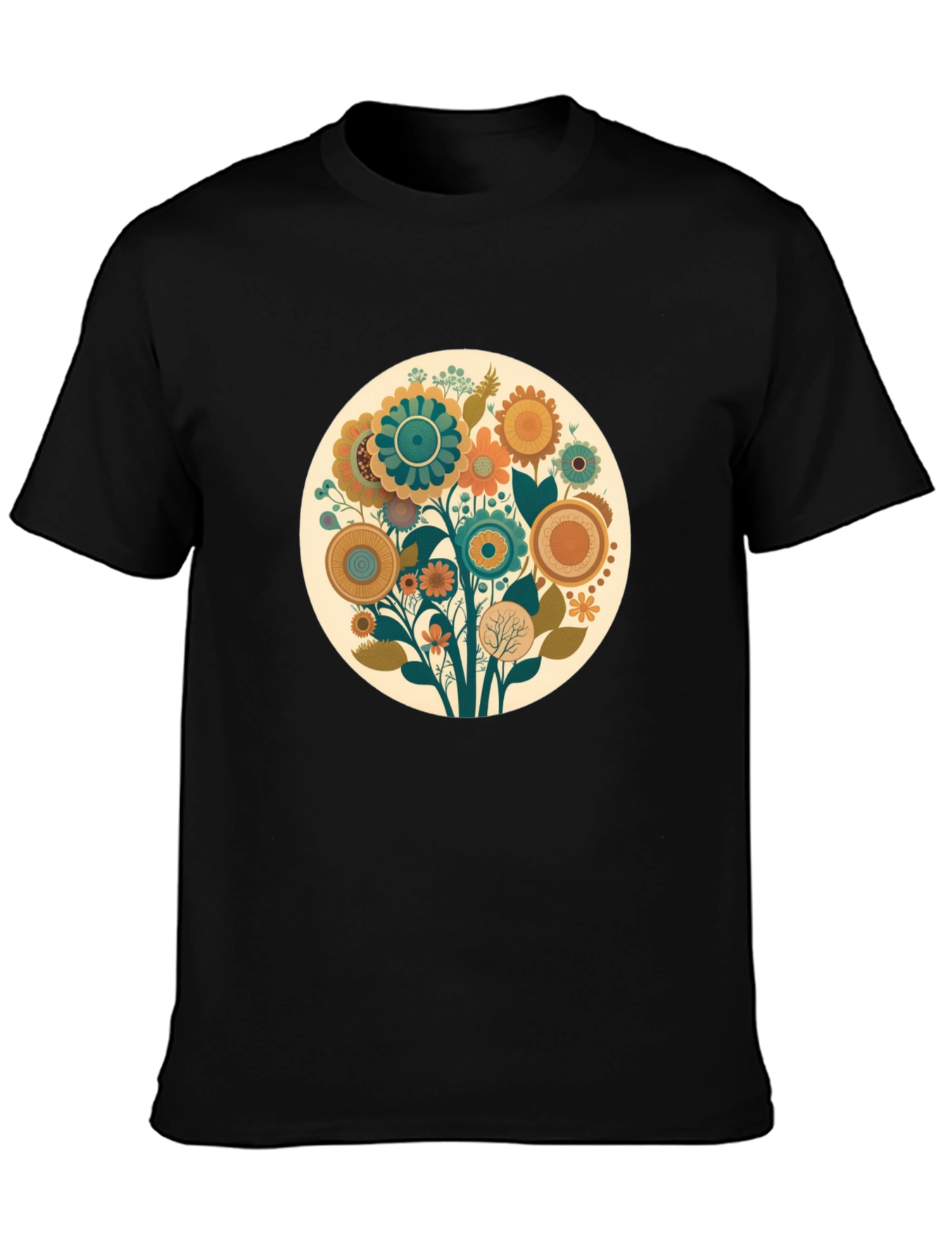 Floral Circle Graphic Tee - Soft Cotton Blend - 3