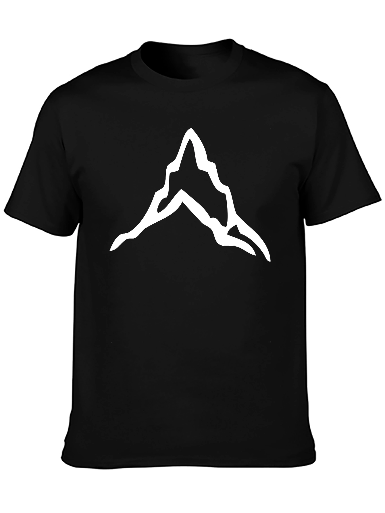 Black Mountain Peak Graphic Tee - Black Cotton T-Shirt view 3