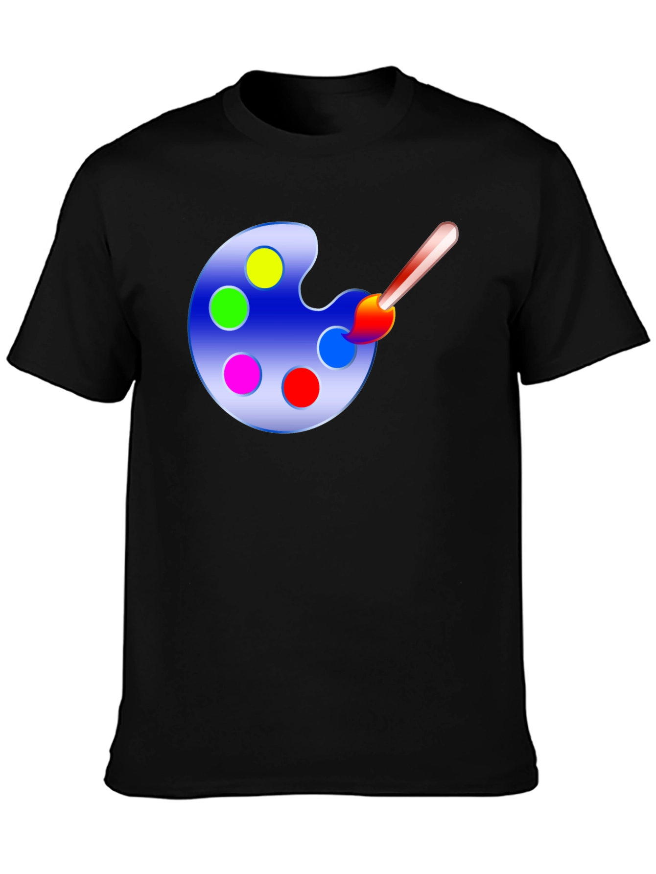 Black Painter's Palette Graphic Tee - Art Lover's T-Shirt view 3