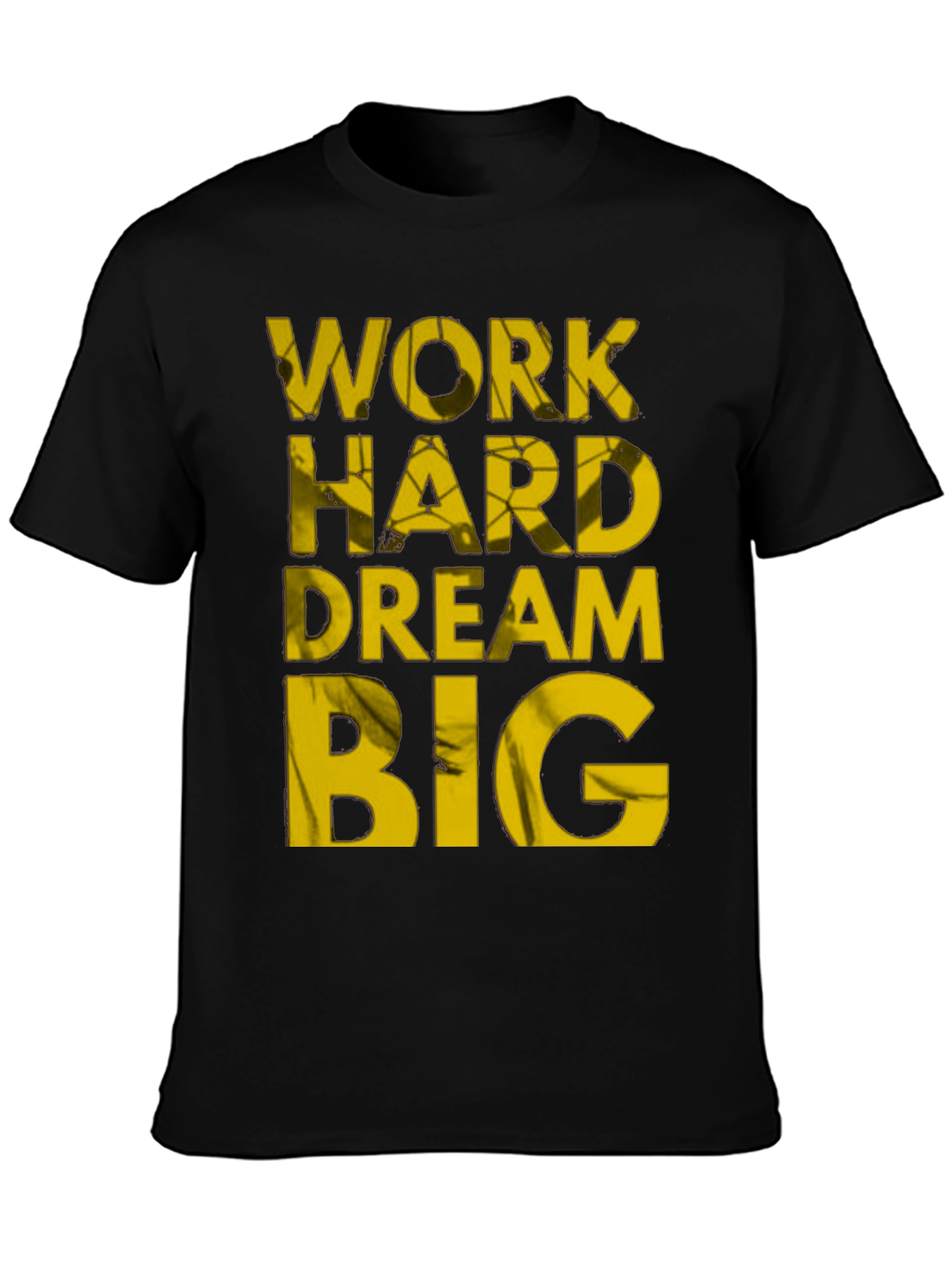 Black Motivational Work Hard Dream Big T-Shirt view 3