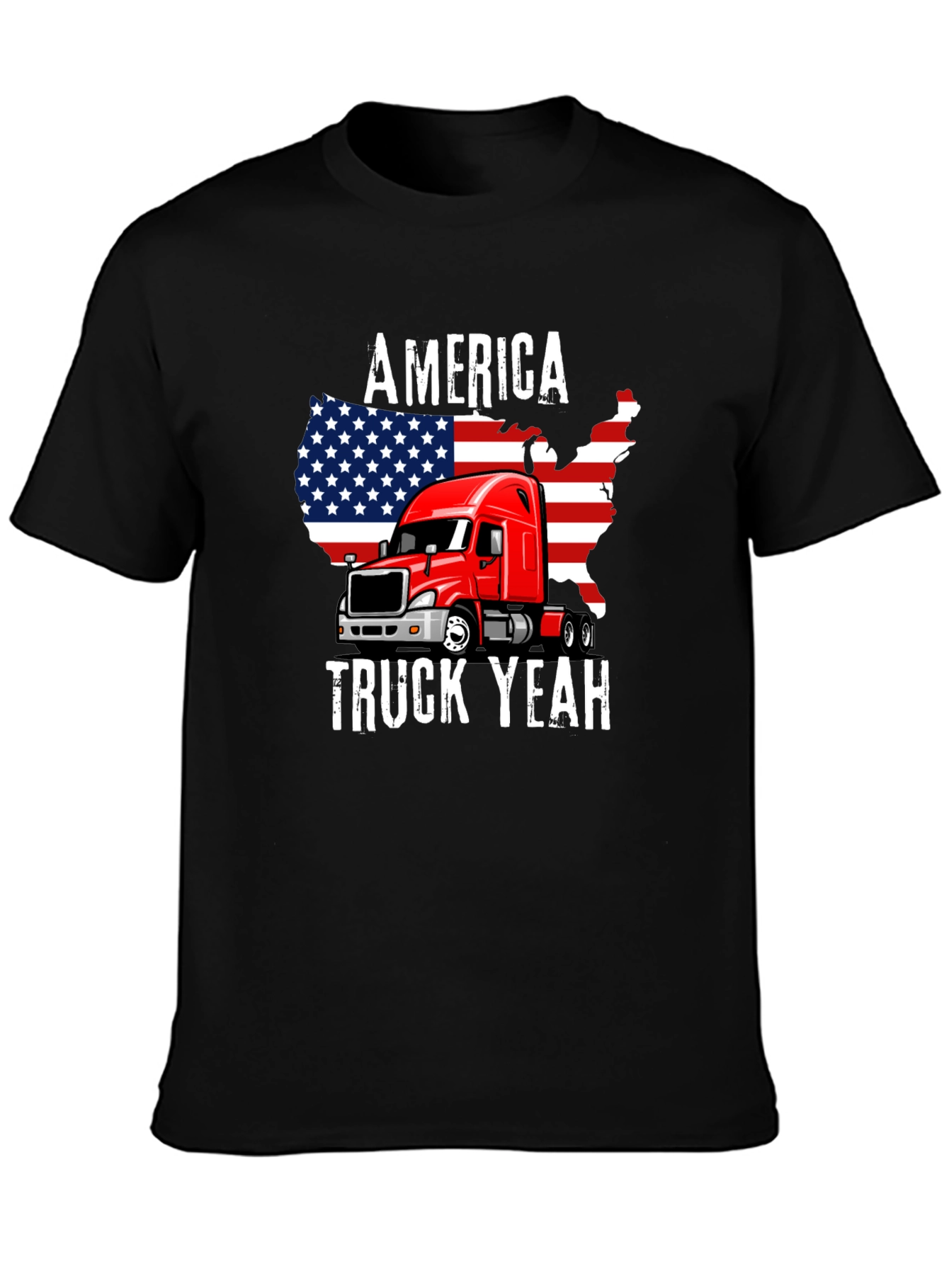 Black America Truck Yeah Graphic Tee view 3