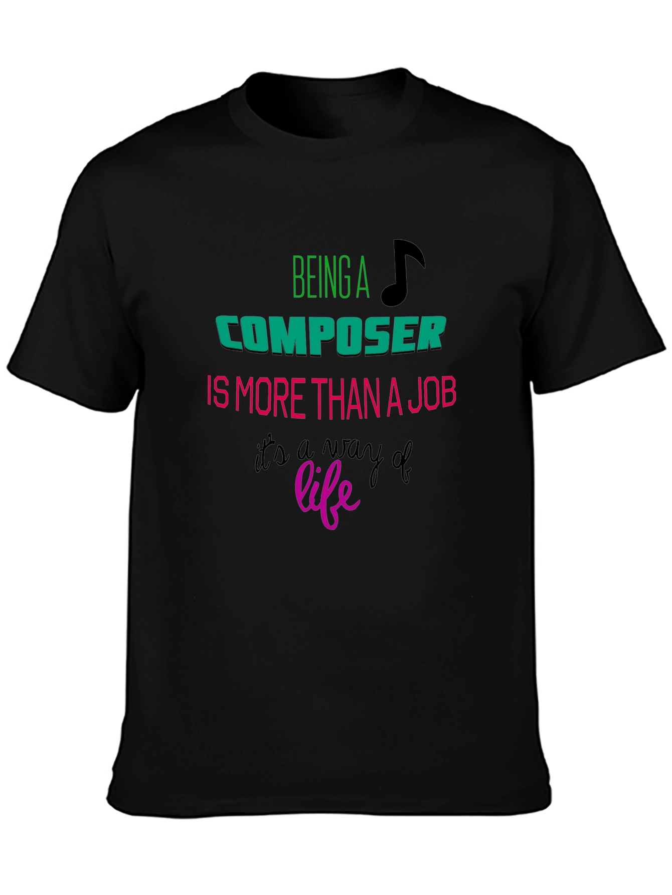Black Composer Lifestyle Tee - Musician Gift Shirt view 3