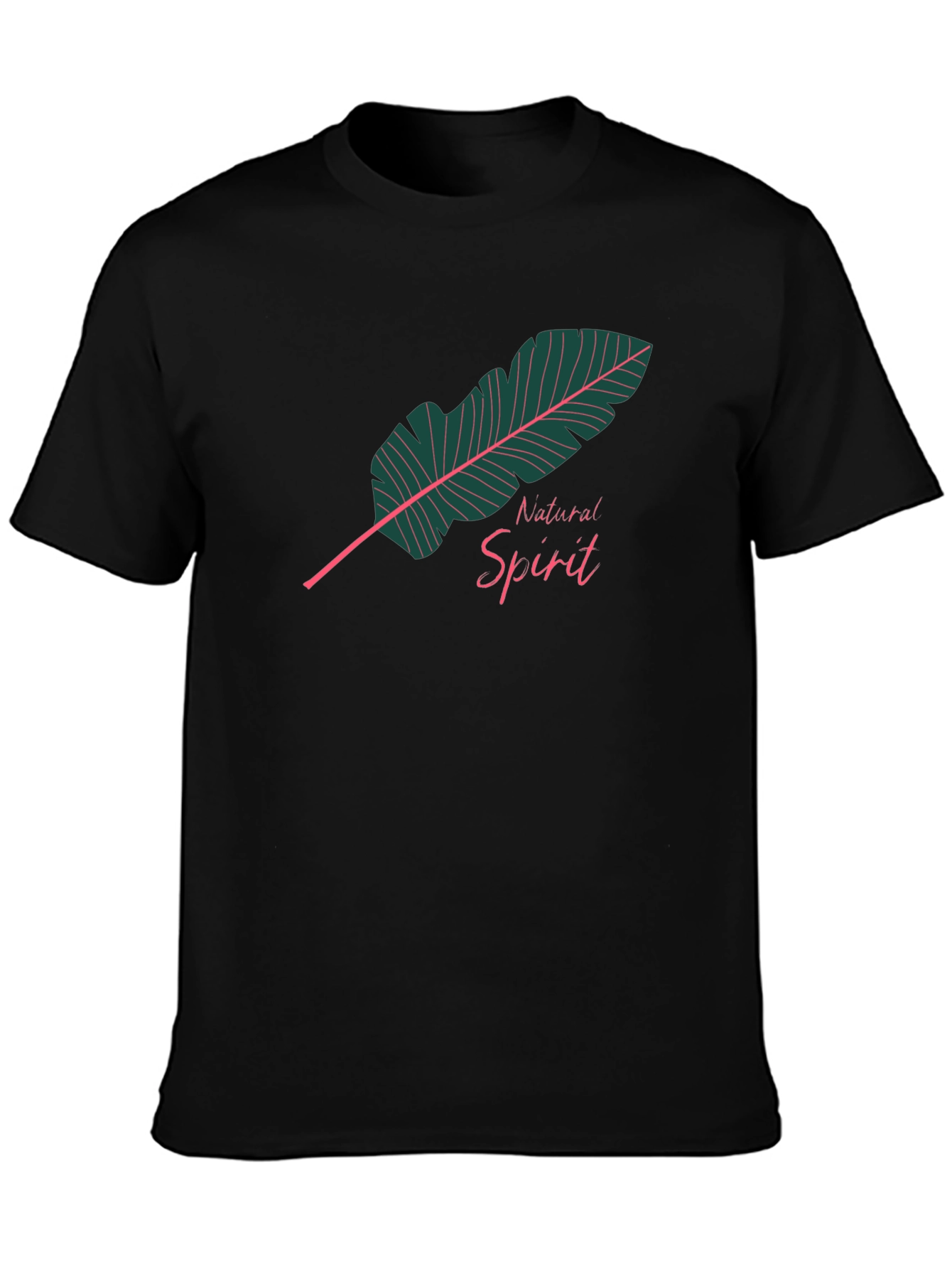 Black Natural Spirit Graphic Tee - Black Cotton Shirt view 3