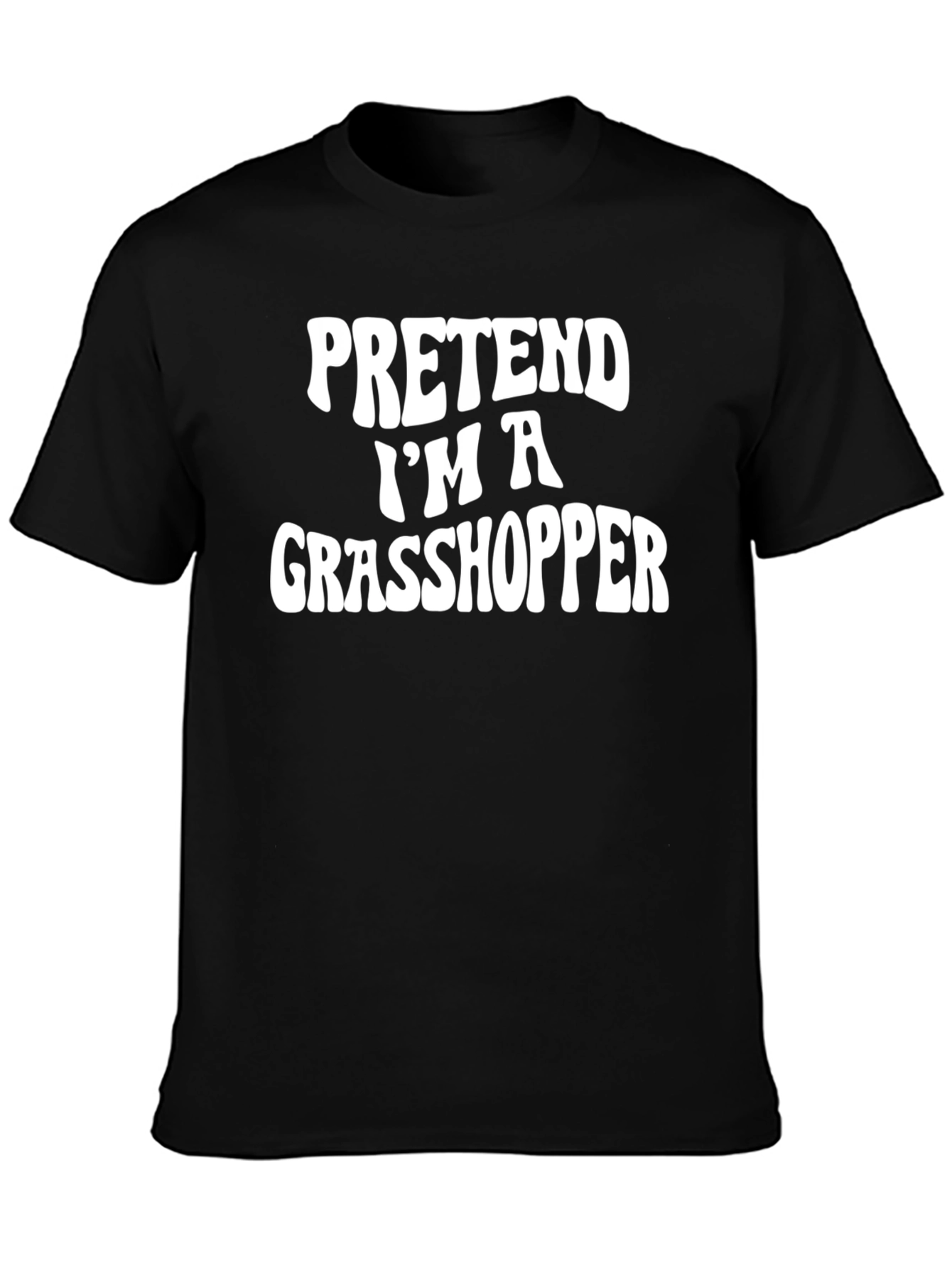Black Pretend I'm A Grasshopper Novelty T-Shirt view 3