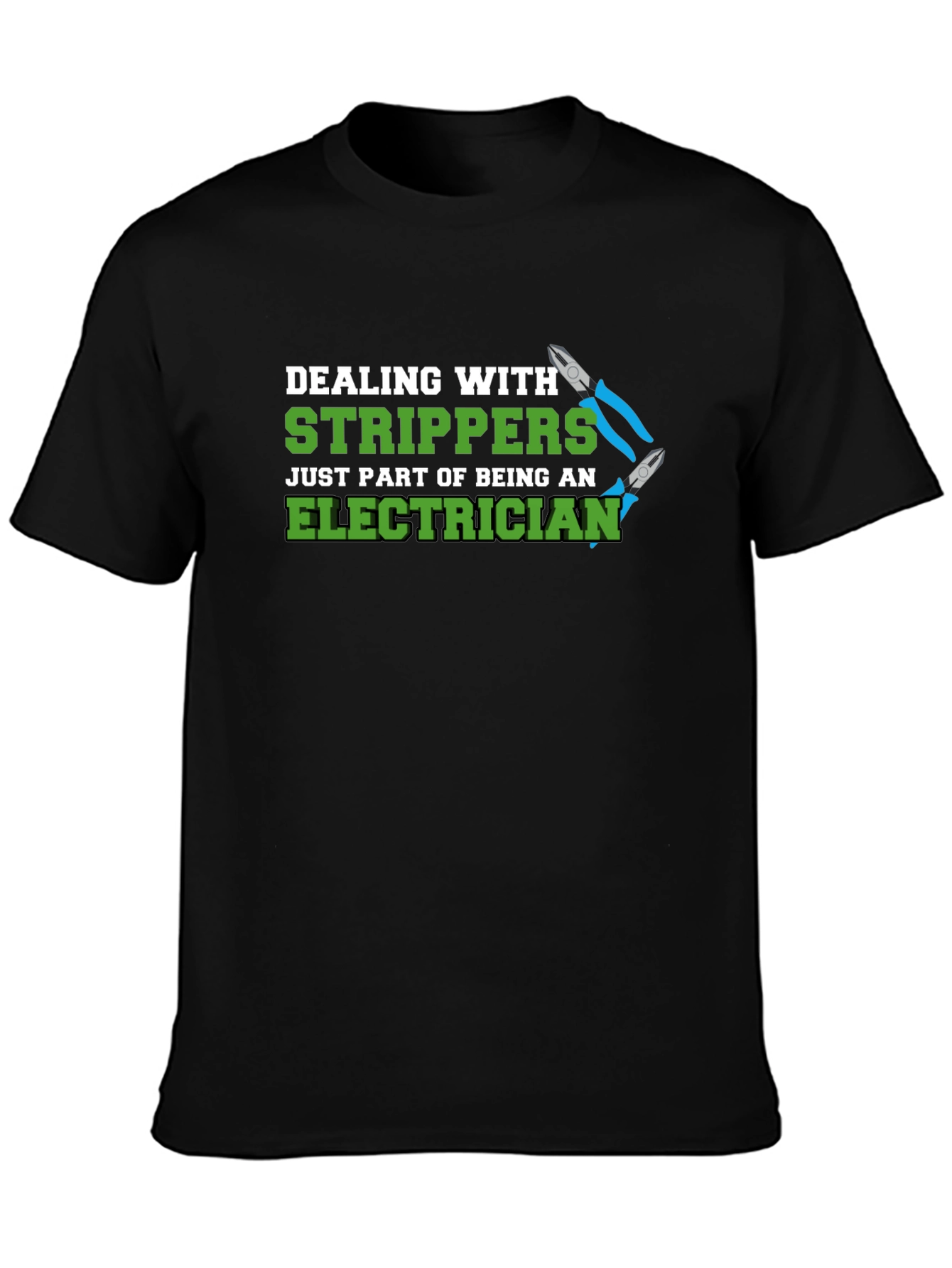 Black Electrician Stripper Humor Graphic T-Shirt view 3