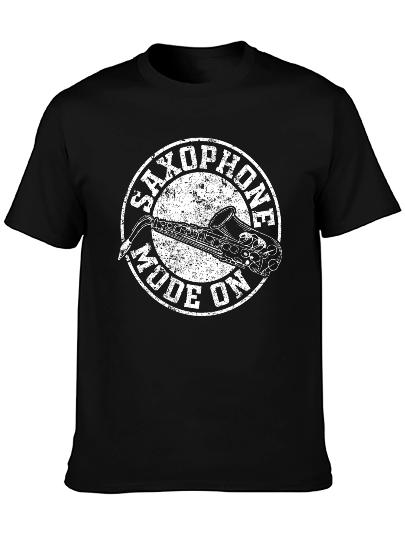 Black Saxophone Mode On T-Shirt - Music Lover Tee view 3