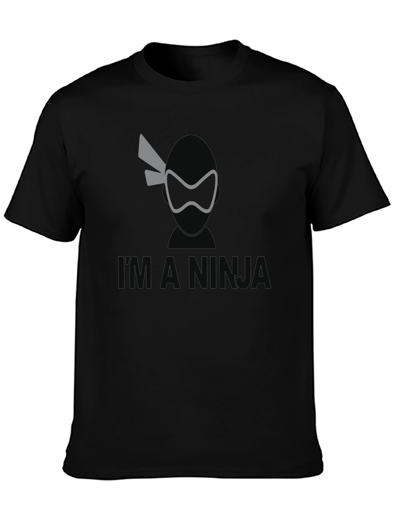 Black I'm a Ninja Graphic Tee - Black Short Sleeve T-Shirt view 3