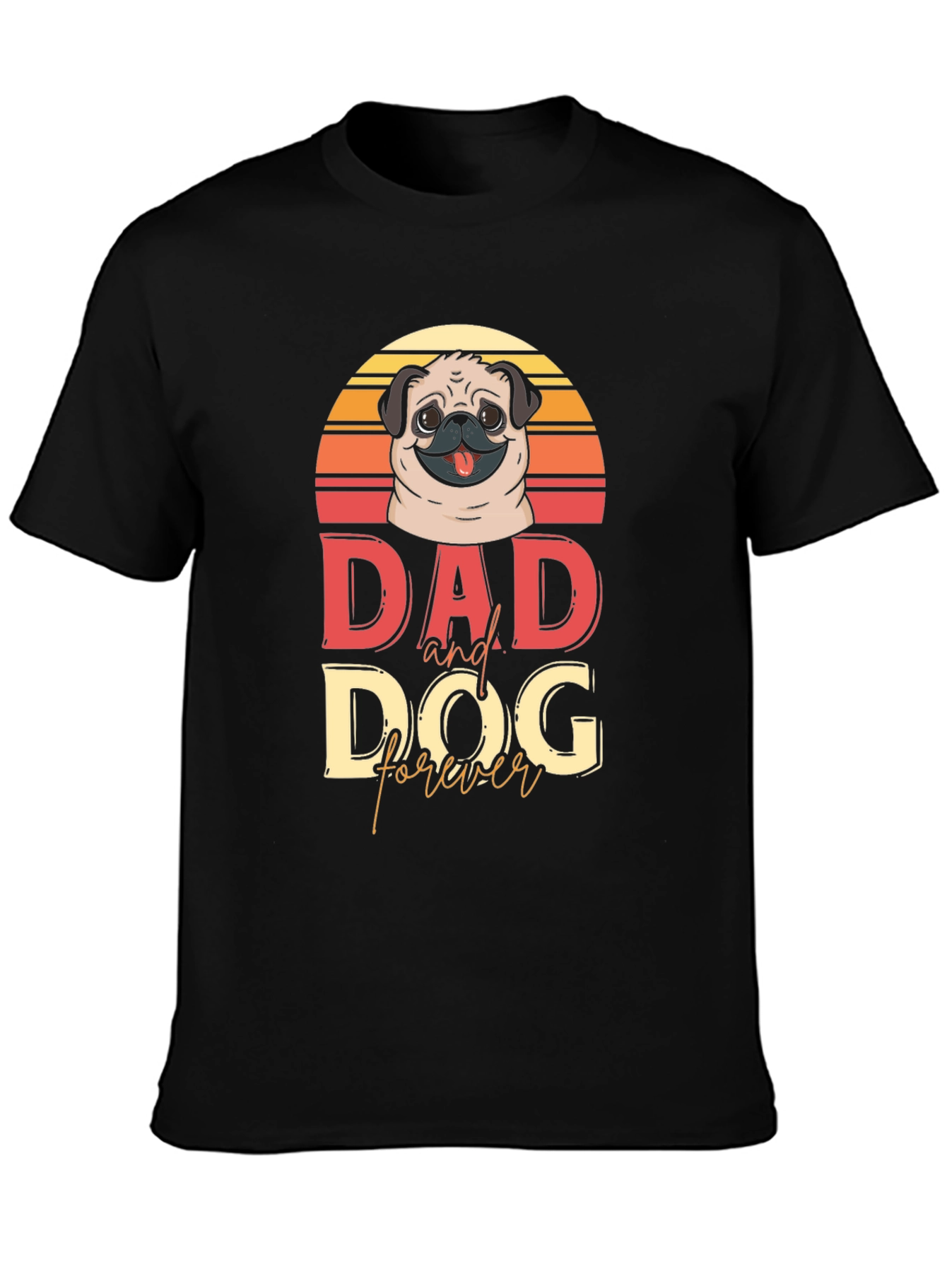 Black Dad and Dog Forever T-Shirt view 3