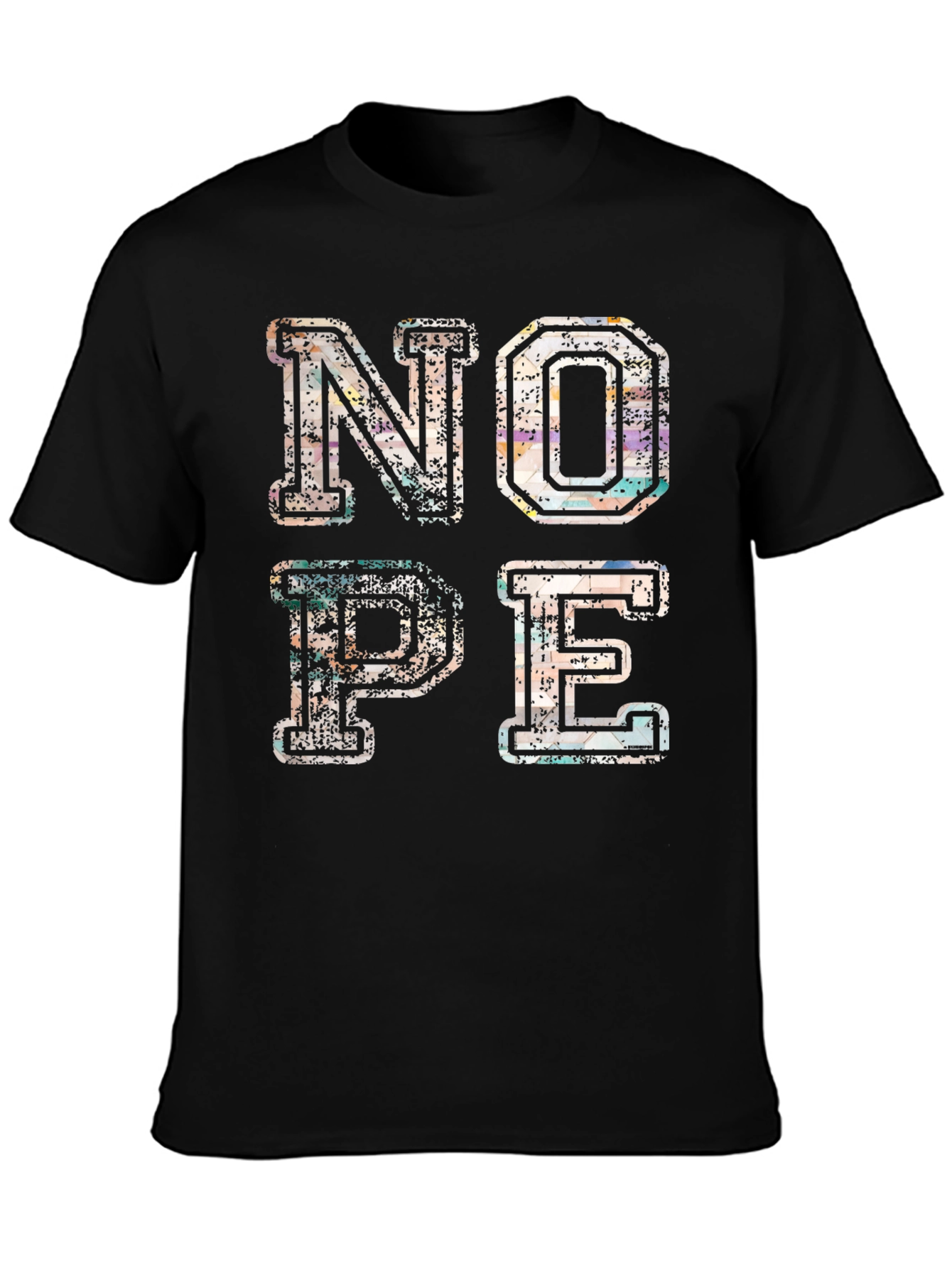 Black Trendy "NOPE" Graphic Print T-Shirt - Casual Style view 3