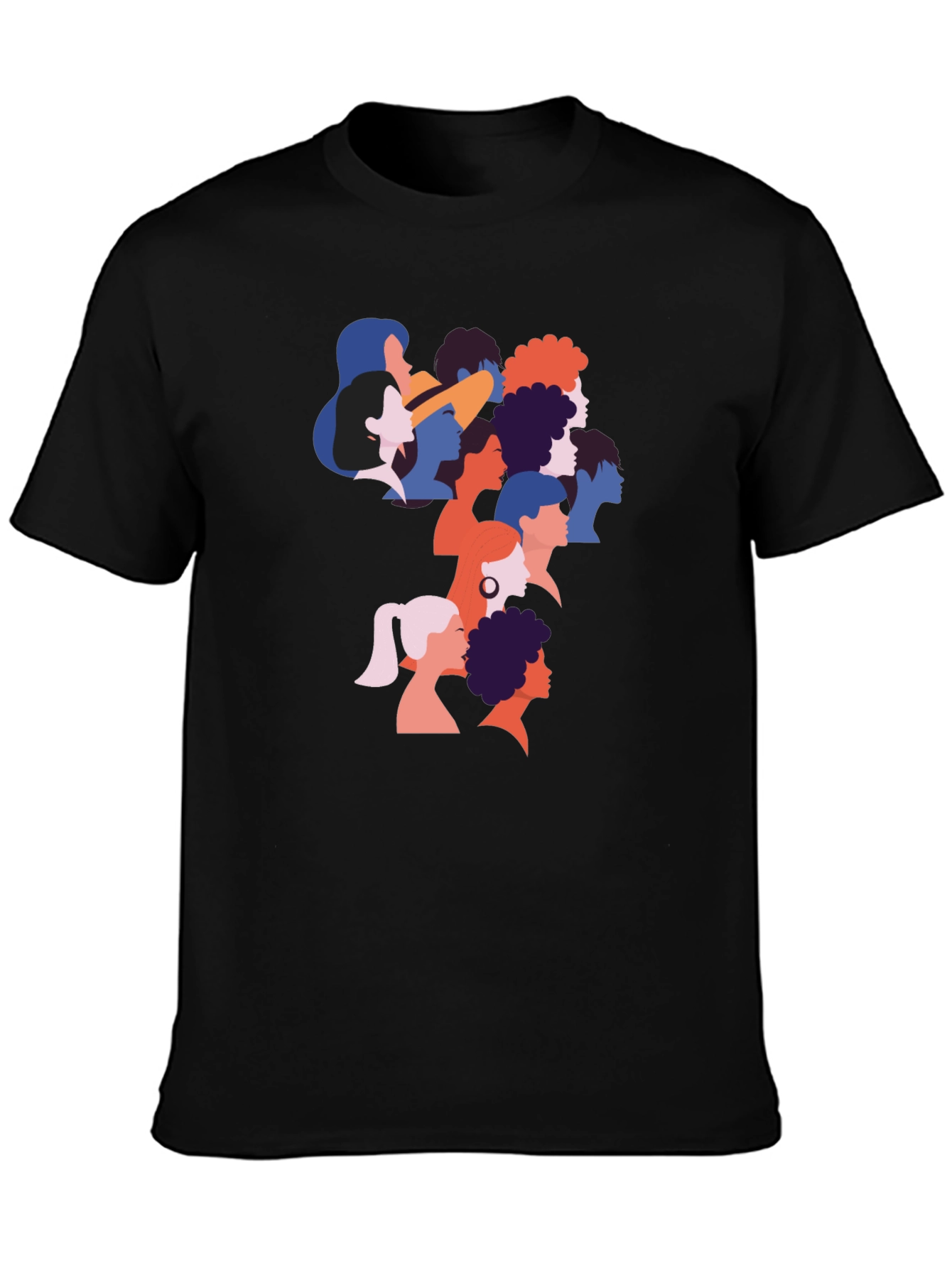 Black Diverse Faces Graphic T-Shirt - Black view 3