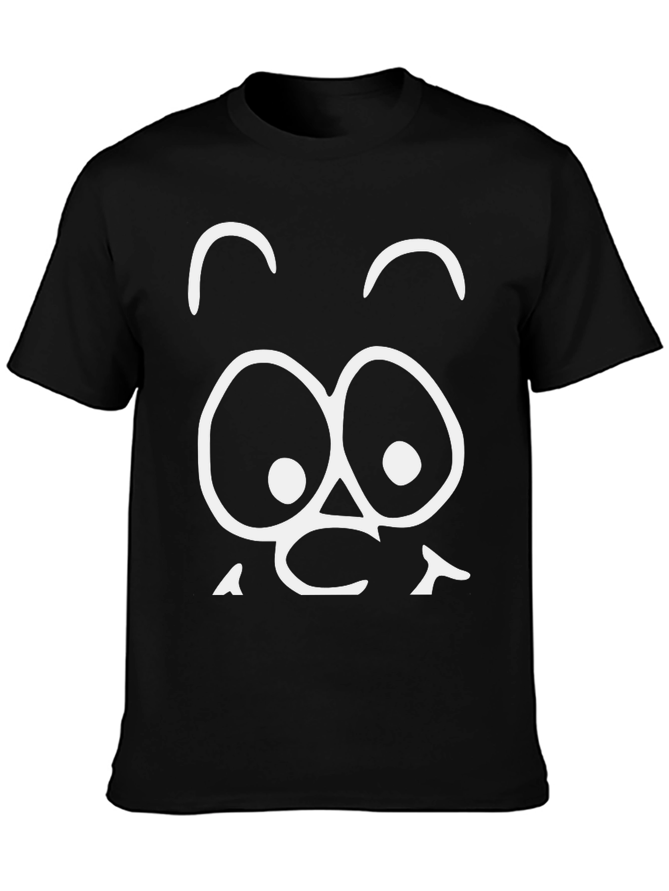 Black Funny Face Graphic Tee - Black Cotton T-Shirt view 3