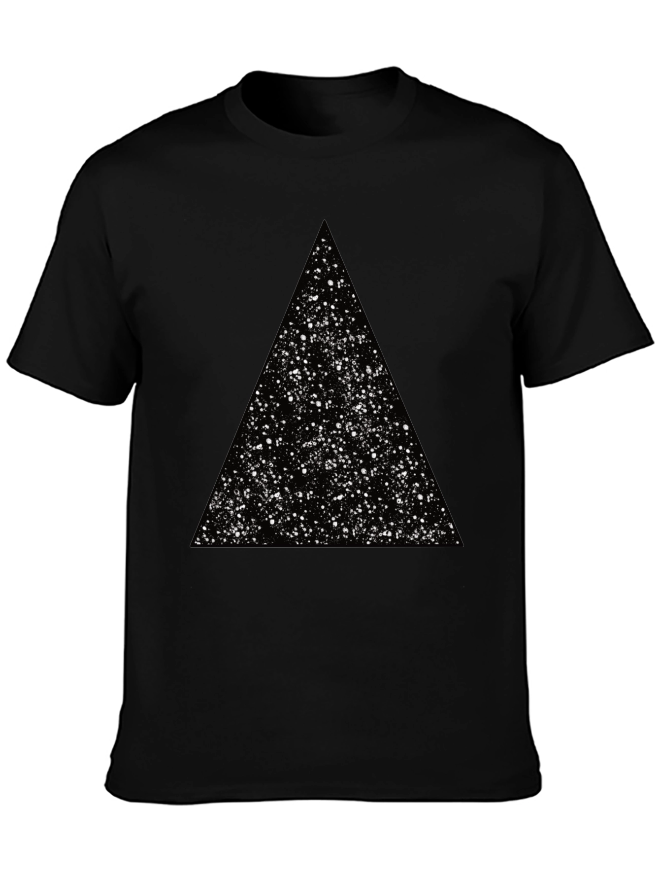 Black Cosmic Triangle Black Tee - Modern Graphic T-Shirt view 3