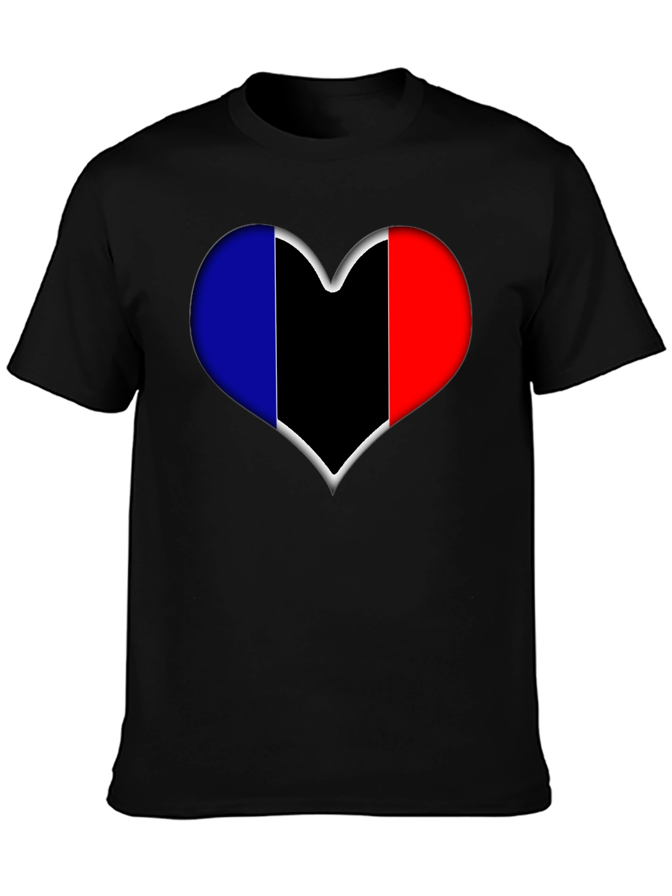 Black Heart Flag Graphic Tee - Stylish Black T-Shirt view 3