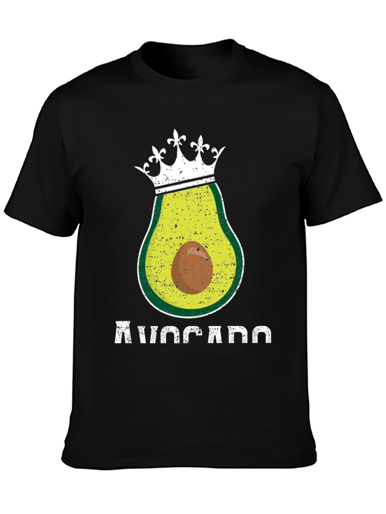 Black Avocado King T-Shirt - Funny Foodie Tee view 3