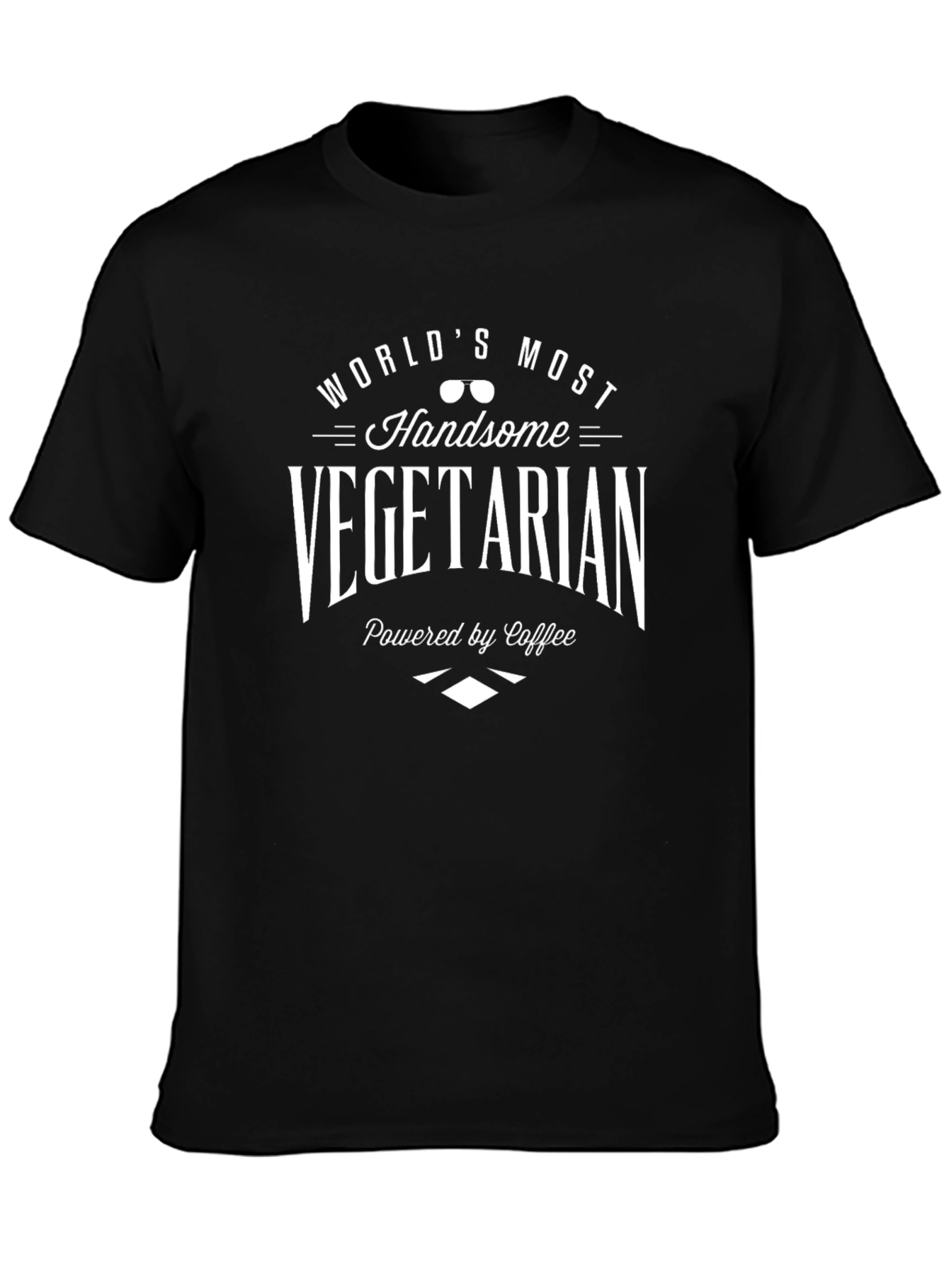 Black World's Most Handsome Vegetarian - Funny Graphic Tee view 3