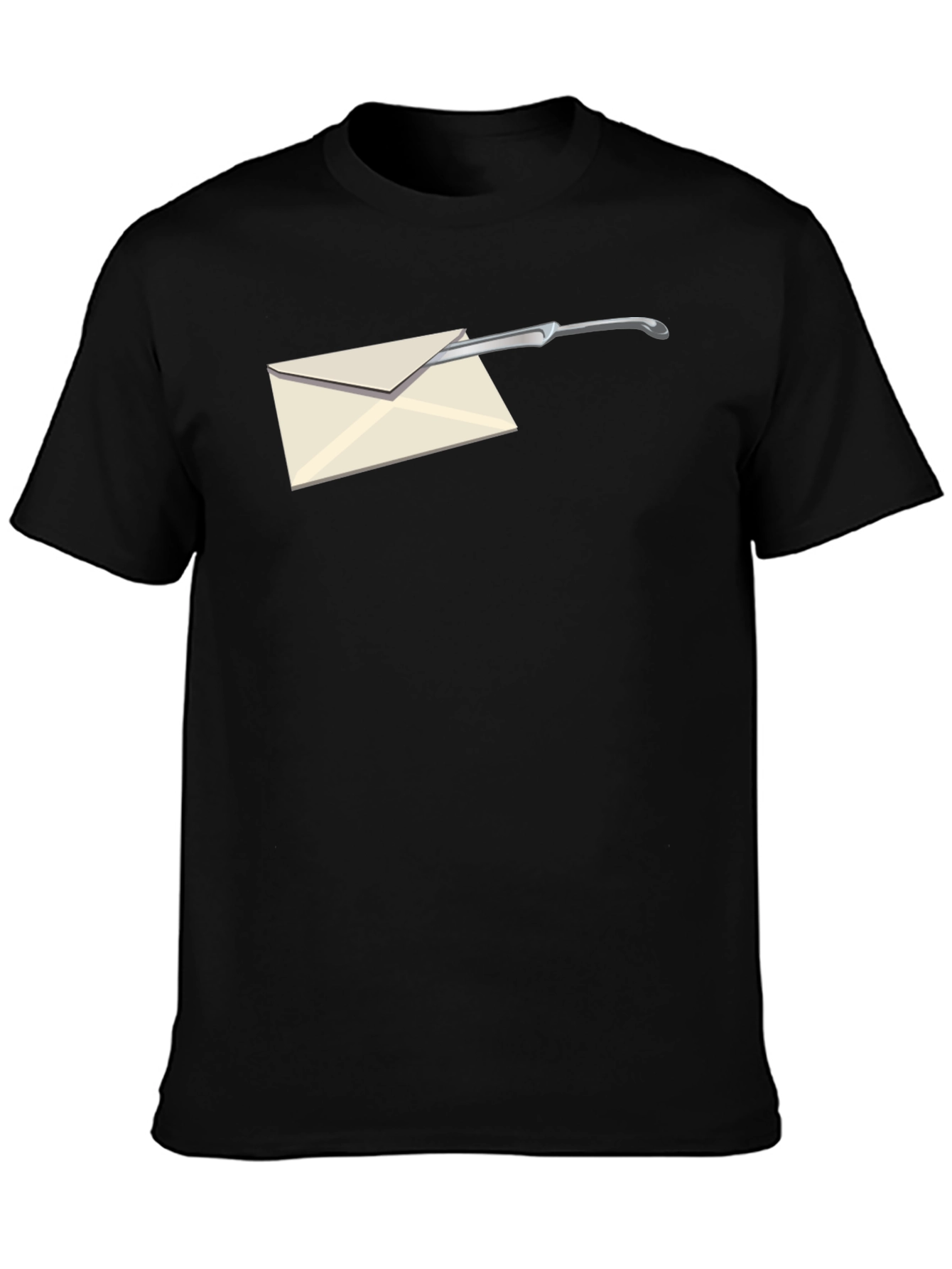 Black Envelope Opener Graphic Tee - Cool & Unique Design view 3