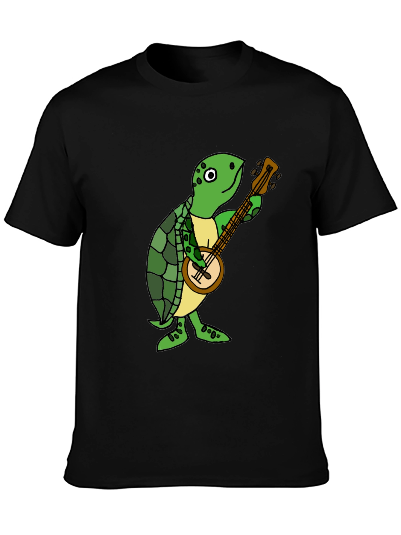 Black Turtle Banjo Player T-Shirt view 3