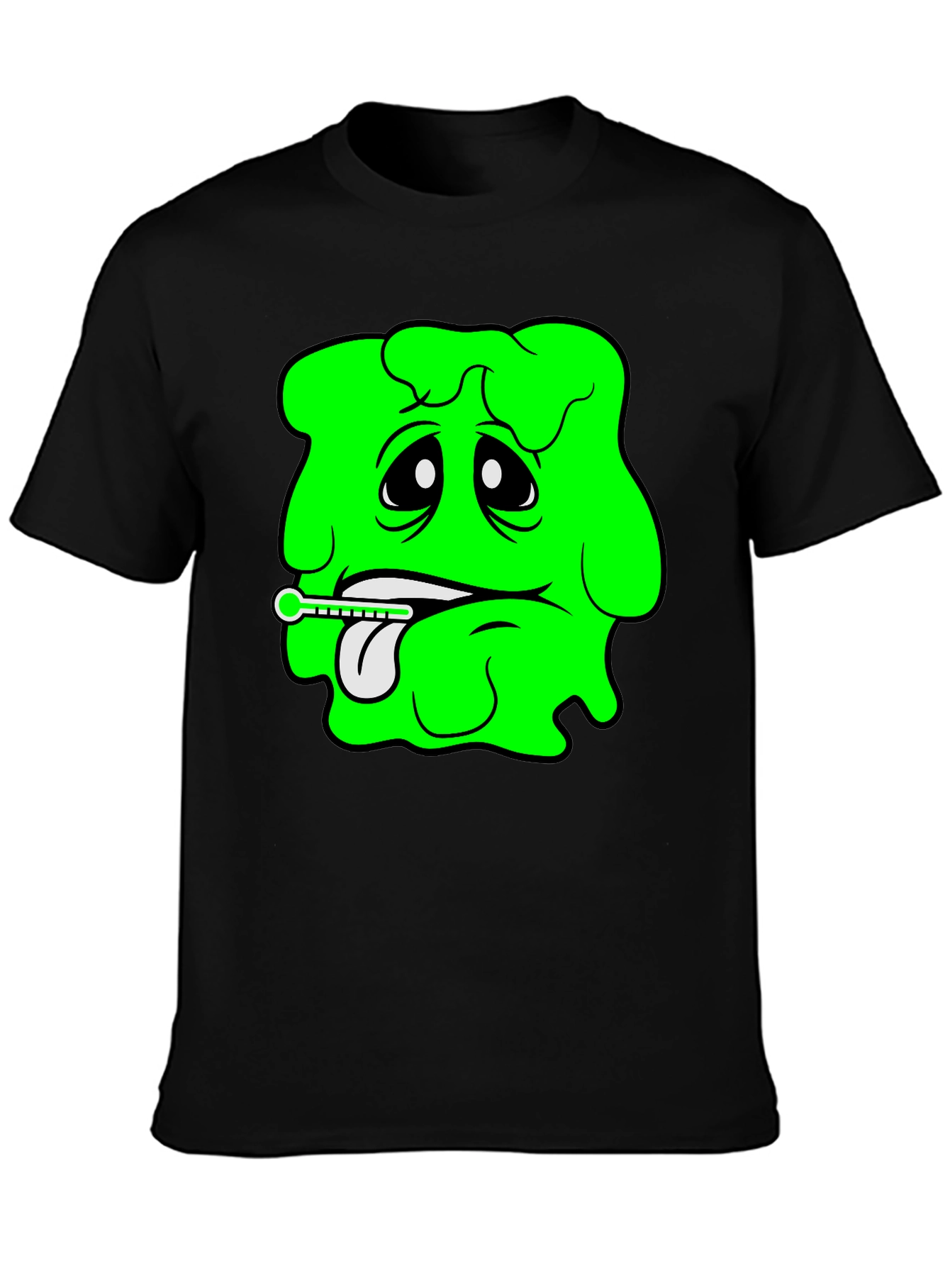 Black Sick Day Green Blob Graphic Tee view 3