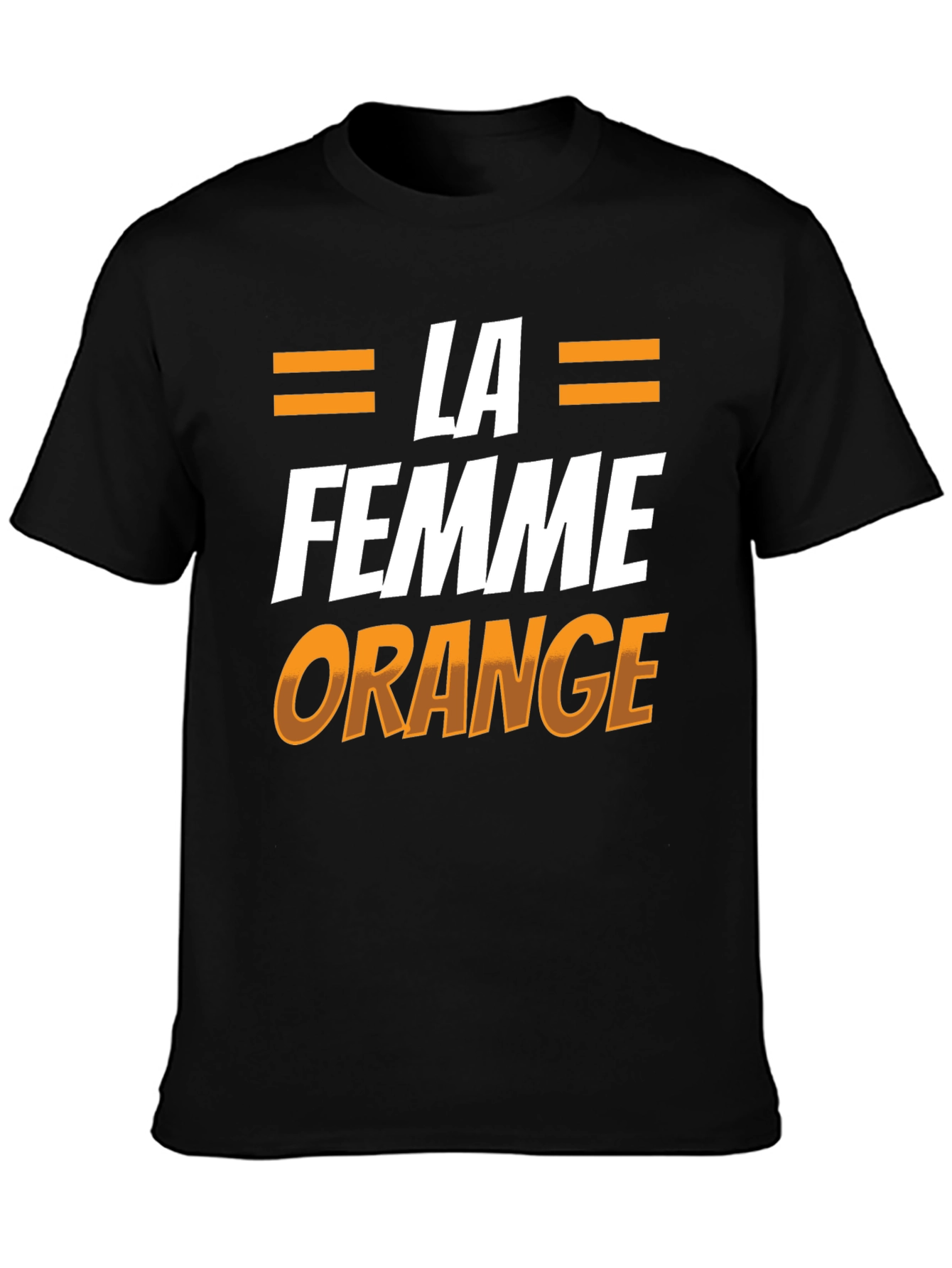 Black La Femme Orange Graphic Tee view 3