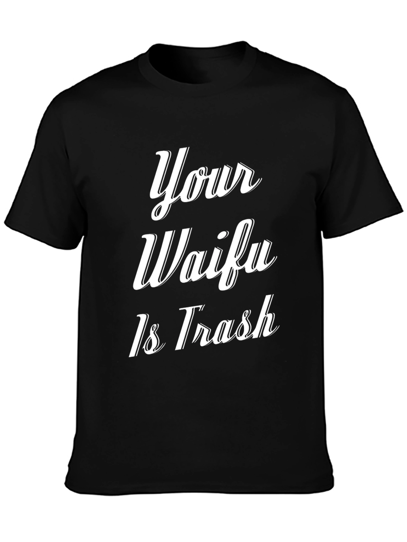 Black Your Waifu Is Trash Graphic Tee - Black view 3