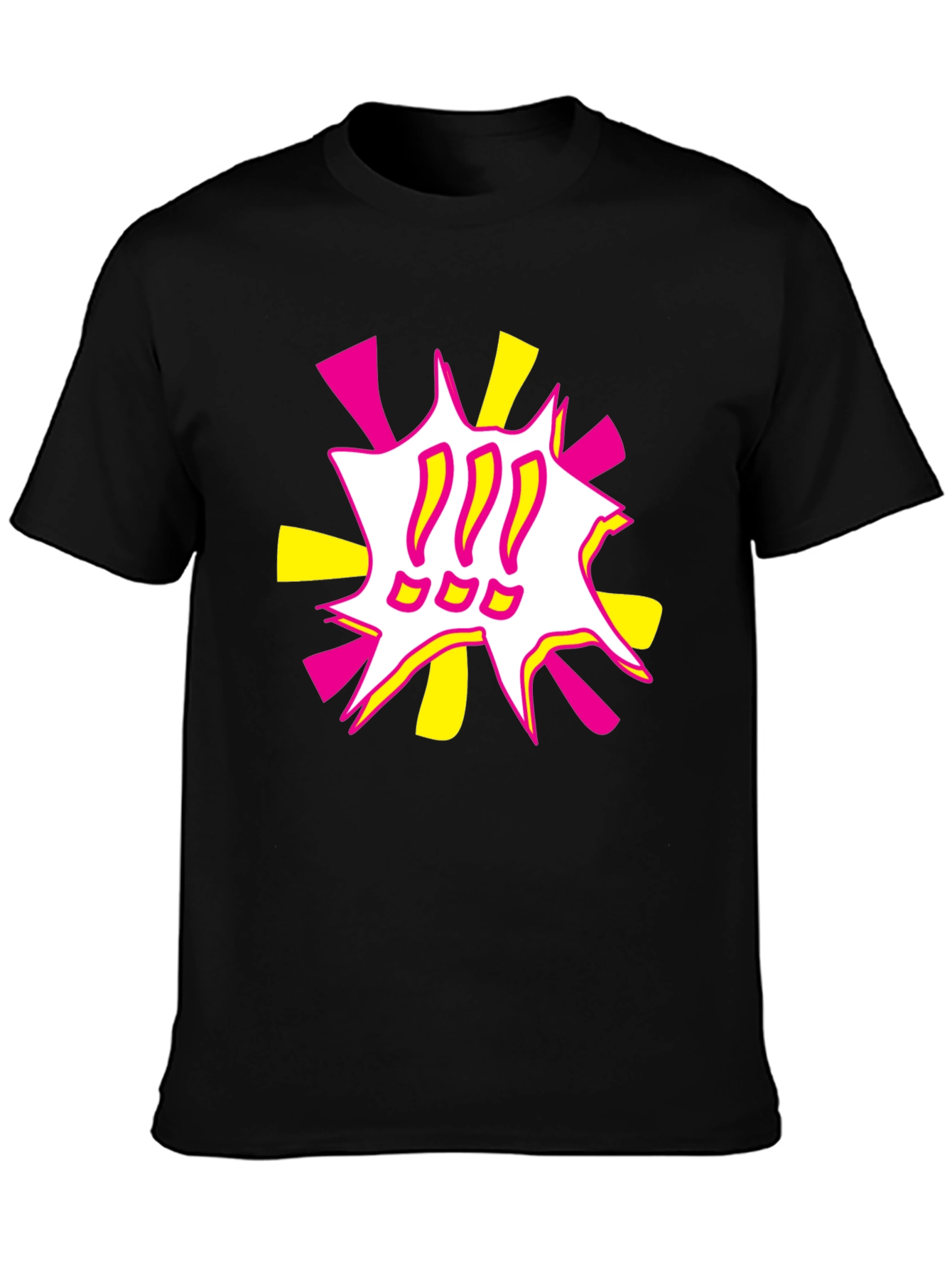 Black Bold Graphic Tee - Exclamation Pop Art view 3