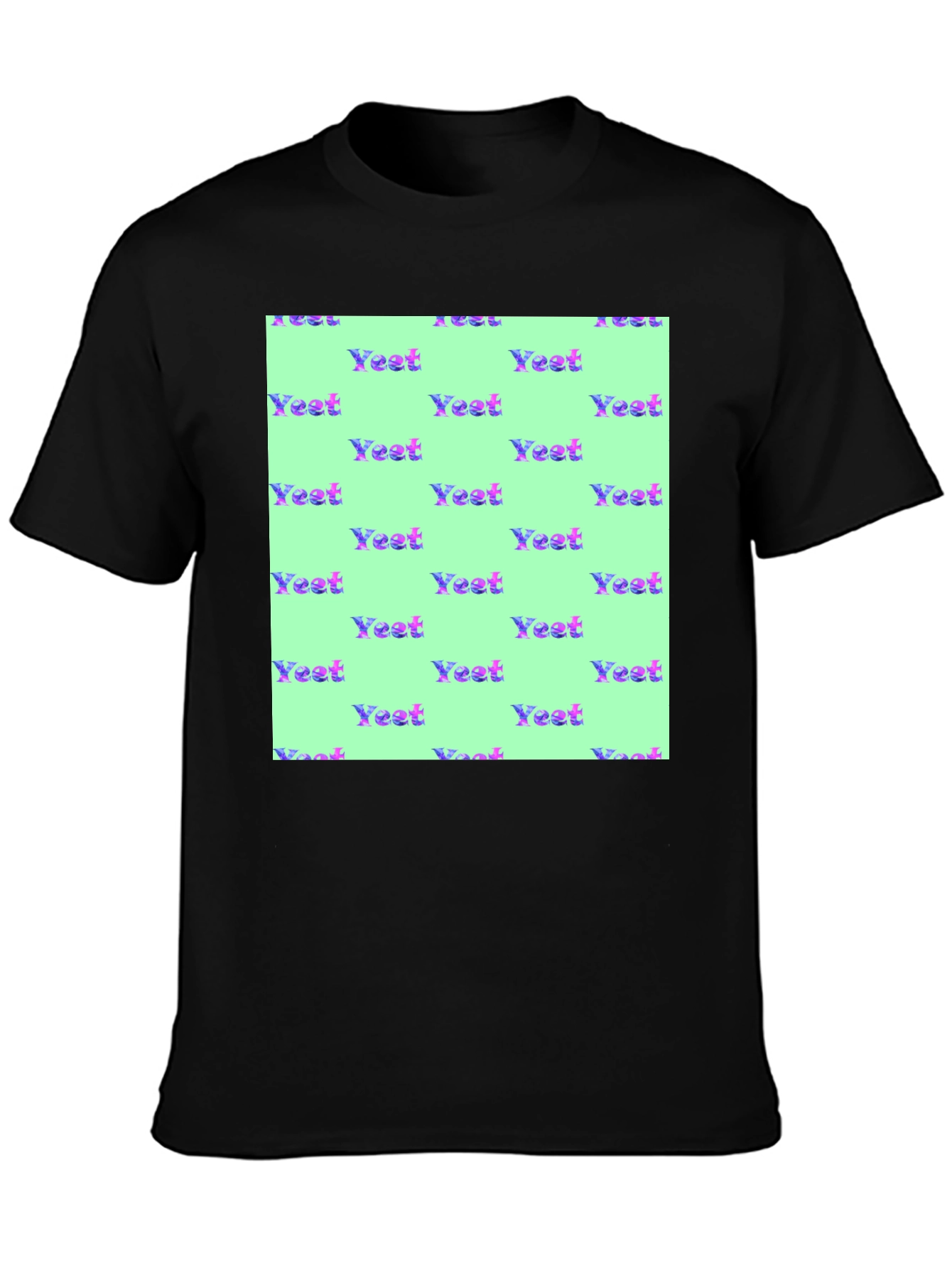 Black Yeet Pattern T-Shirt - Unique Trendy Design view 3