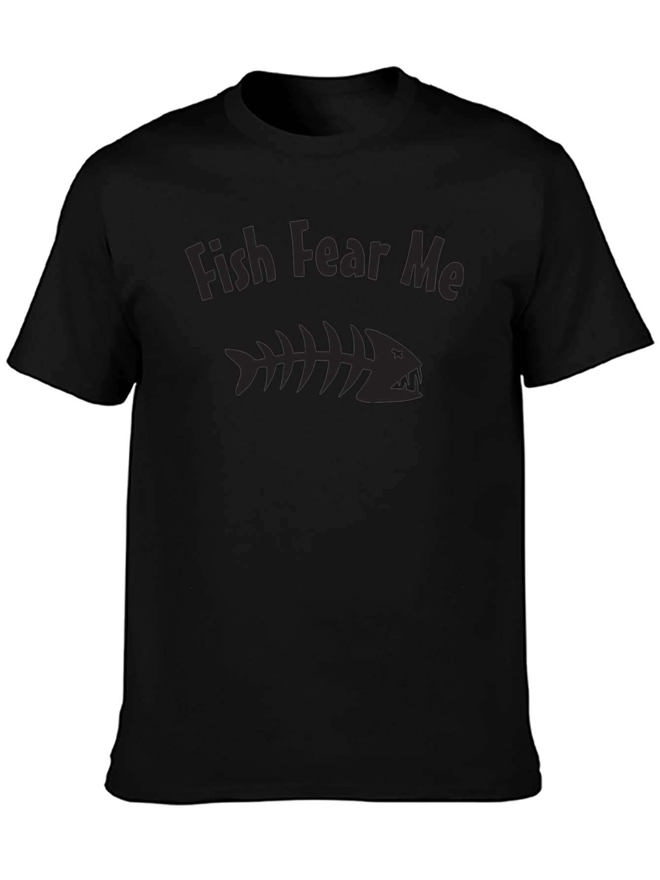 Black Fish Fear Me T-Shirt - Angler's Humor view 3