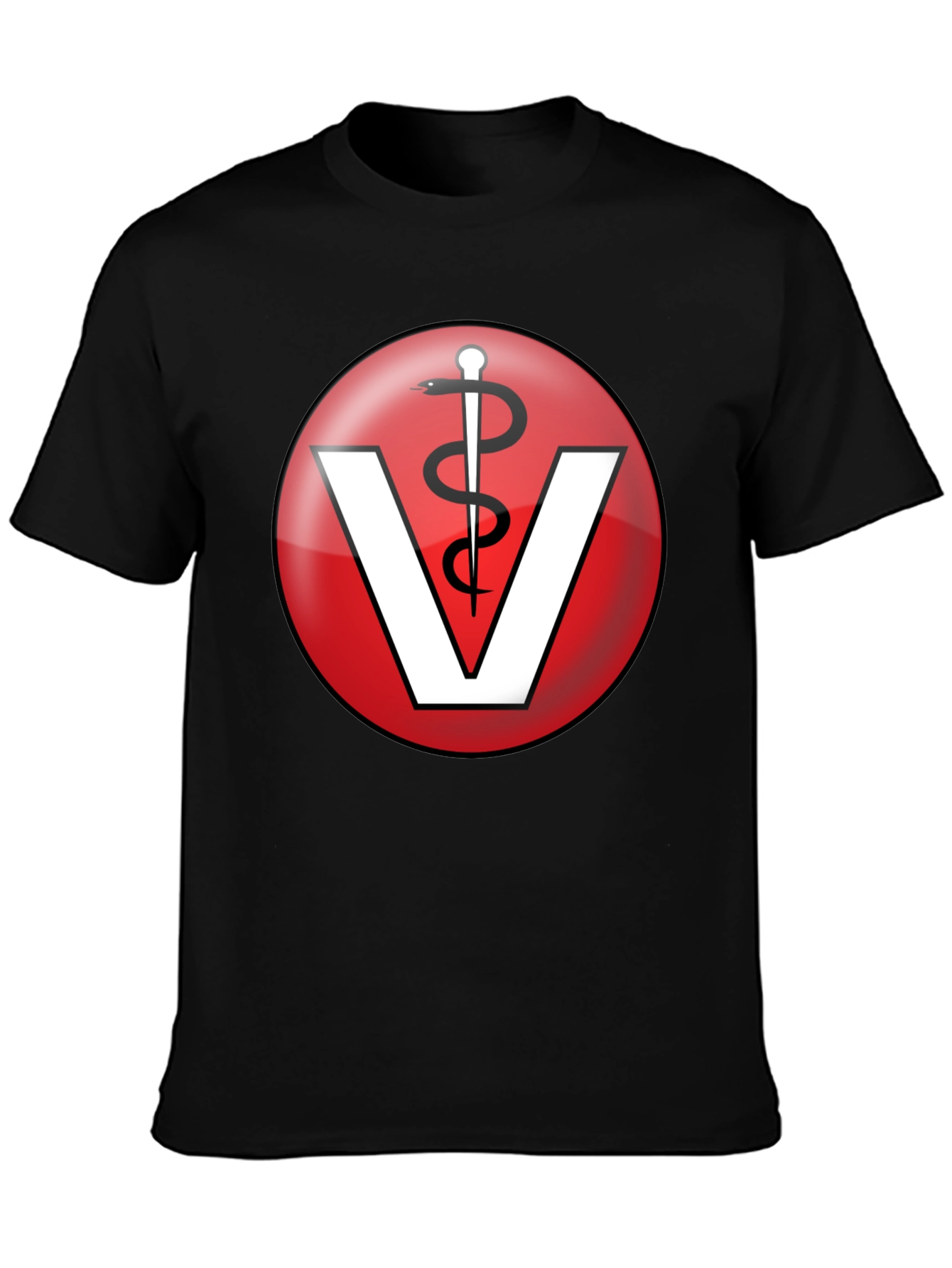 Black Veterinary Medicine T-Shirt - Caduceus Vet Tee view 3