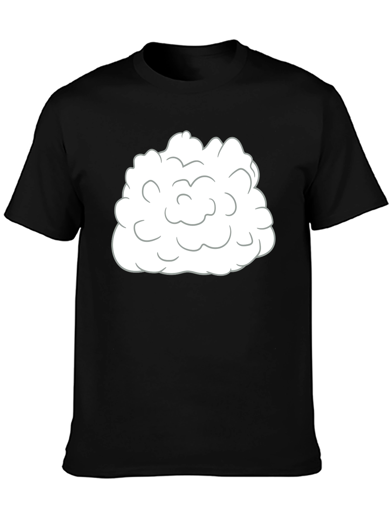 Black Cartoon Cloud Graphic T-Shirt - Black view 3