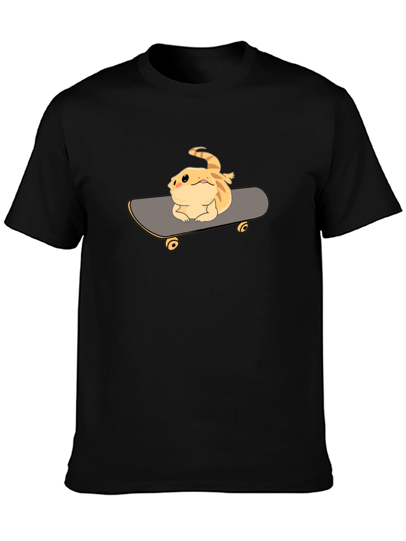 Black Bearded Dragon Skateboard T-Shirt - Cool Reptile Tee view 3