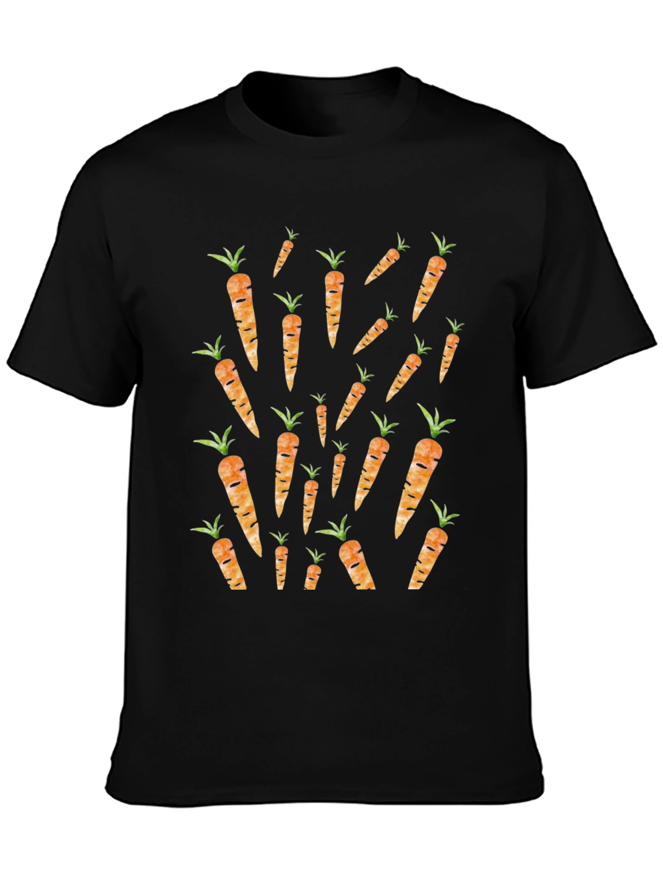 Black Carrot Pattern Graphic Tee view 3