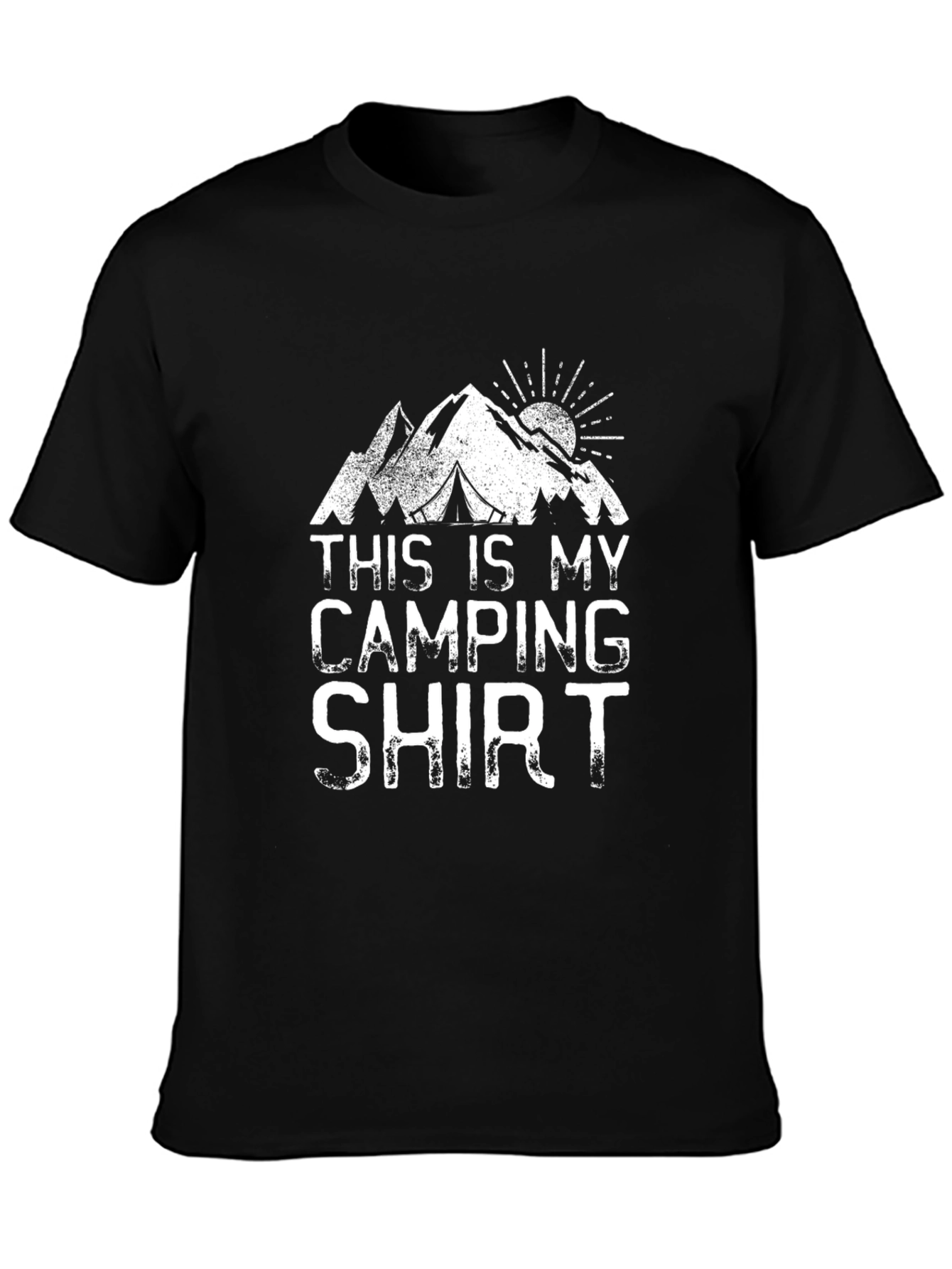 Black Camping Shirt - This Is My Camping Shirt Black Cotton Tee view 3