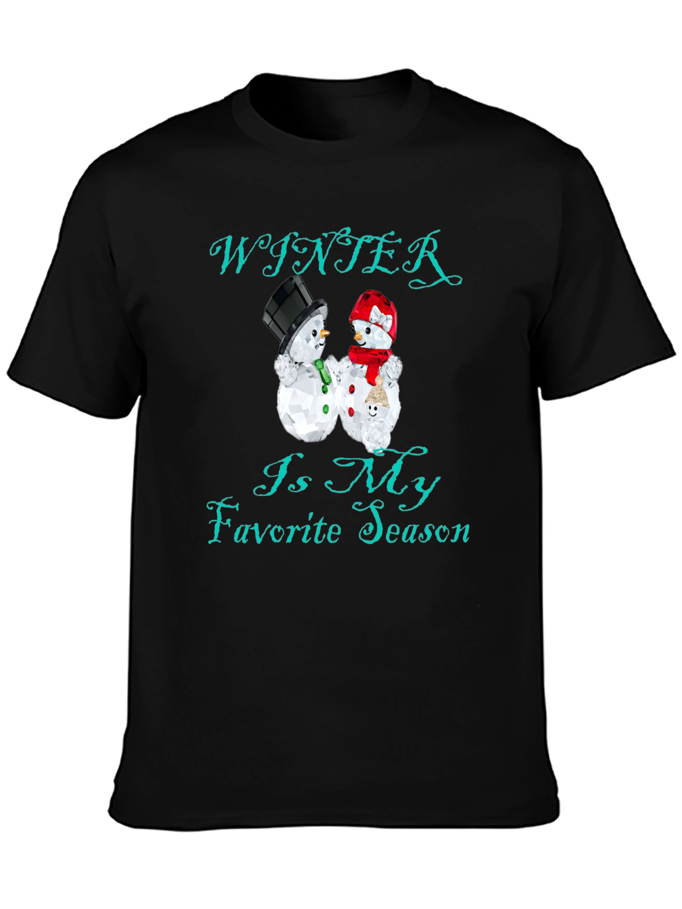 Black Winter Is My Favorite Season Black T-Shirt view 3