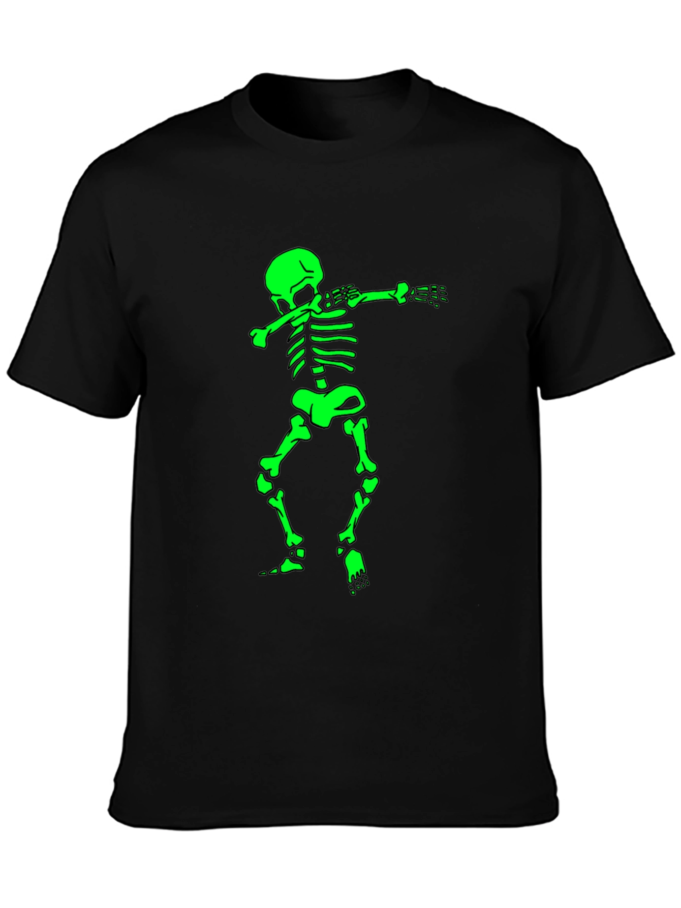 Black Dabbing Skeleton Graphic Tee view 3