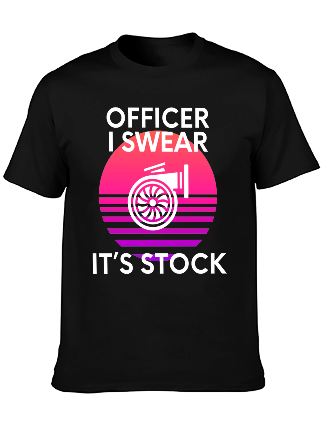 Black Officer I Swear It's Stock Turbo T-Shirt view 3