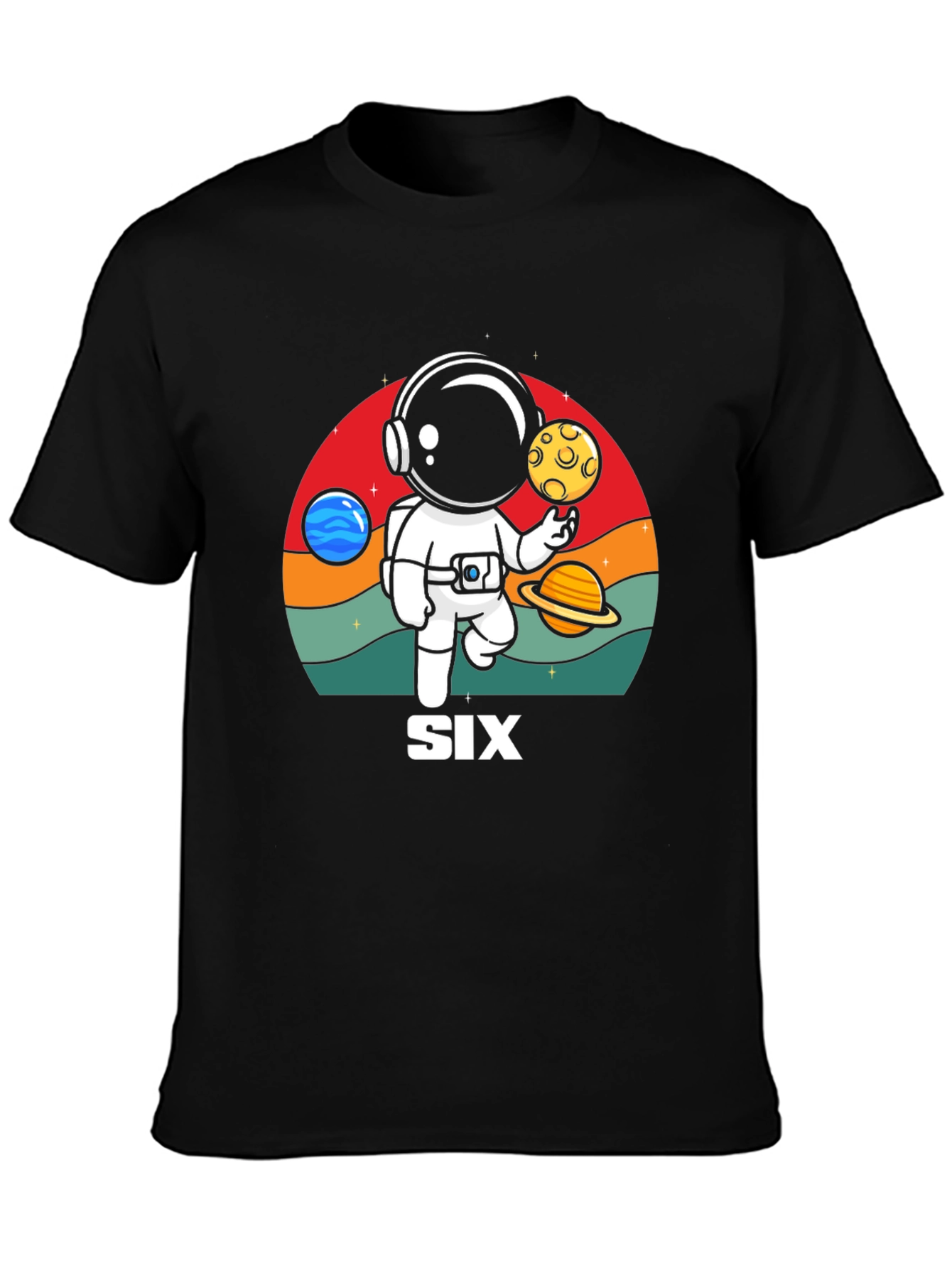 Astronaut Six Birthday T-Shirt - 3