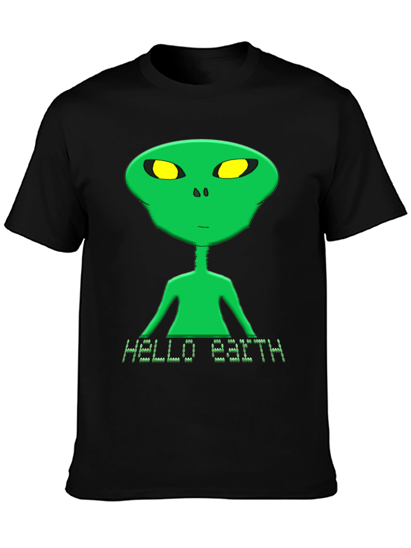 Black Hello Earth Alien Graphic Tee - Black T-Shirt view 3