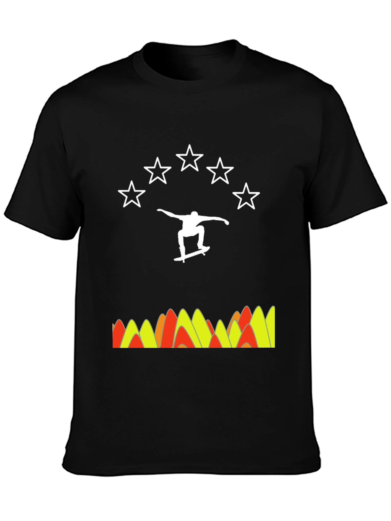 Black Skater Star Tee - Cool Graphic Print Shirt view 3