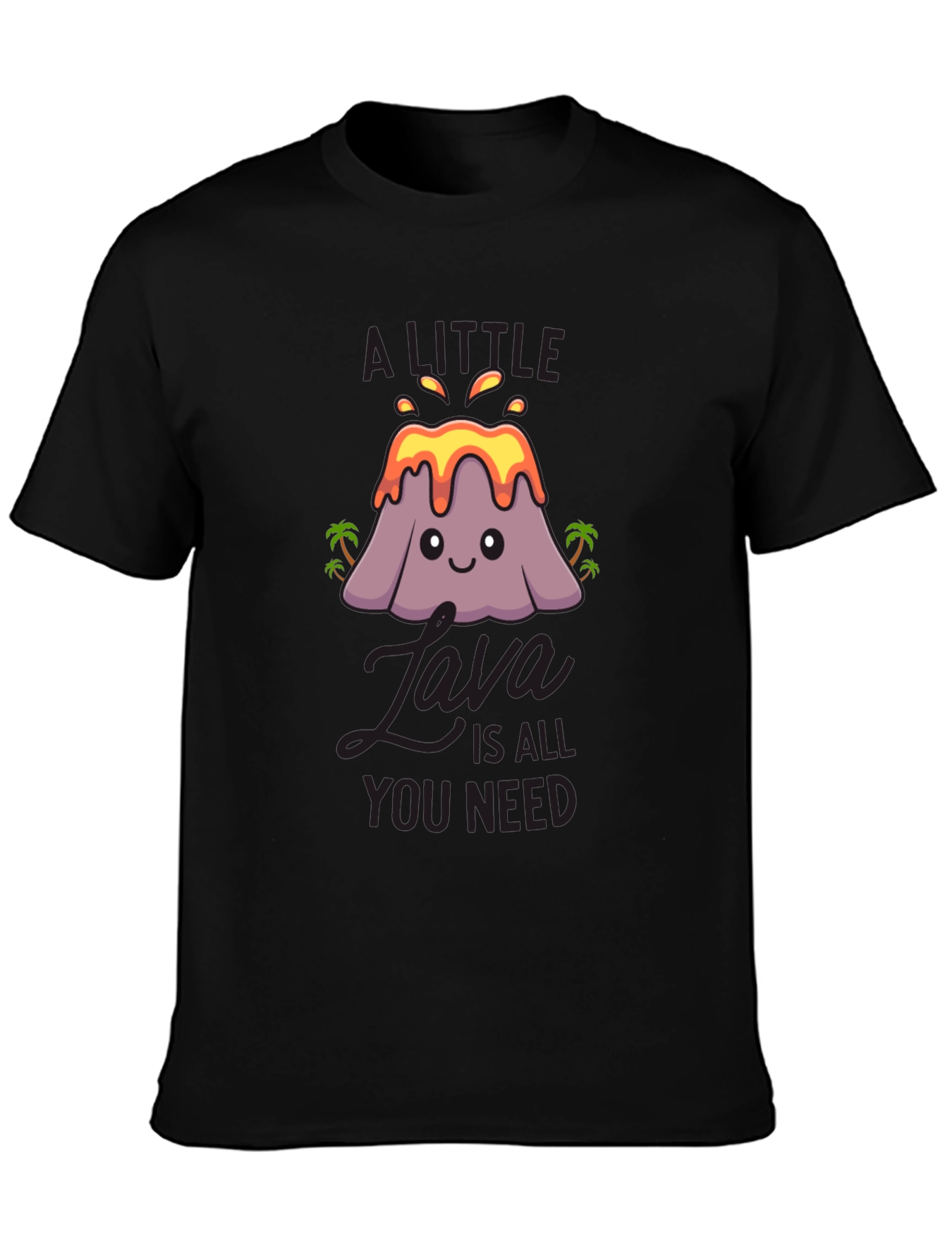 Black A Little Java Cute Volcano Graphic Tee view 3