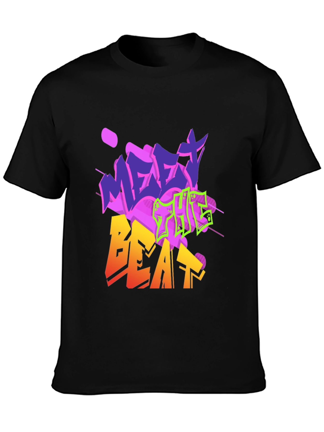 Black Meet the Beat Graphic Tee - Trendy Streetwear Style view 3