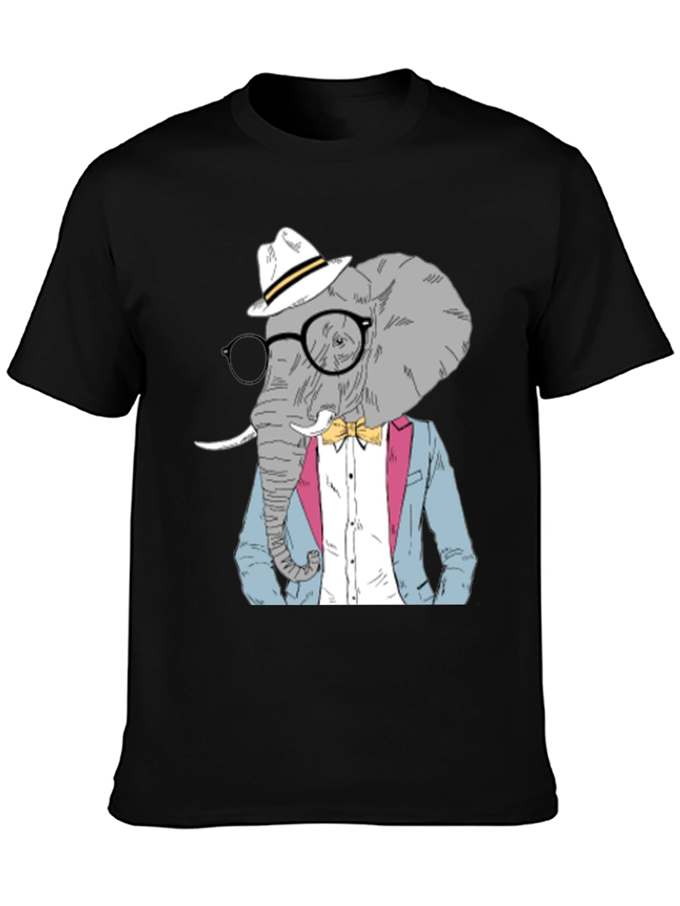 Black Elephant Gentleman Graphic Tee - Unique Style view 3