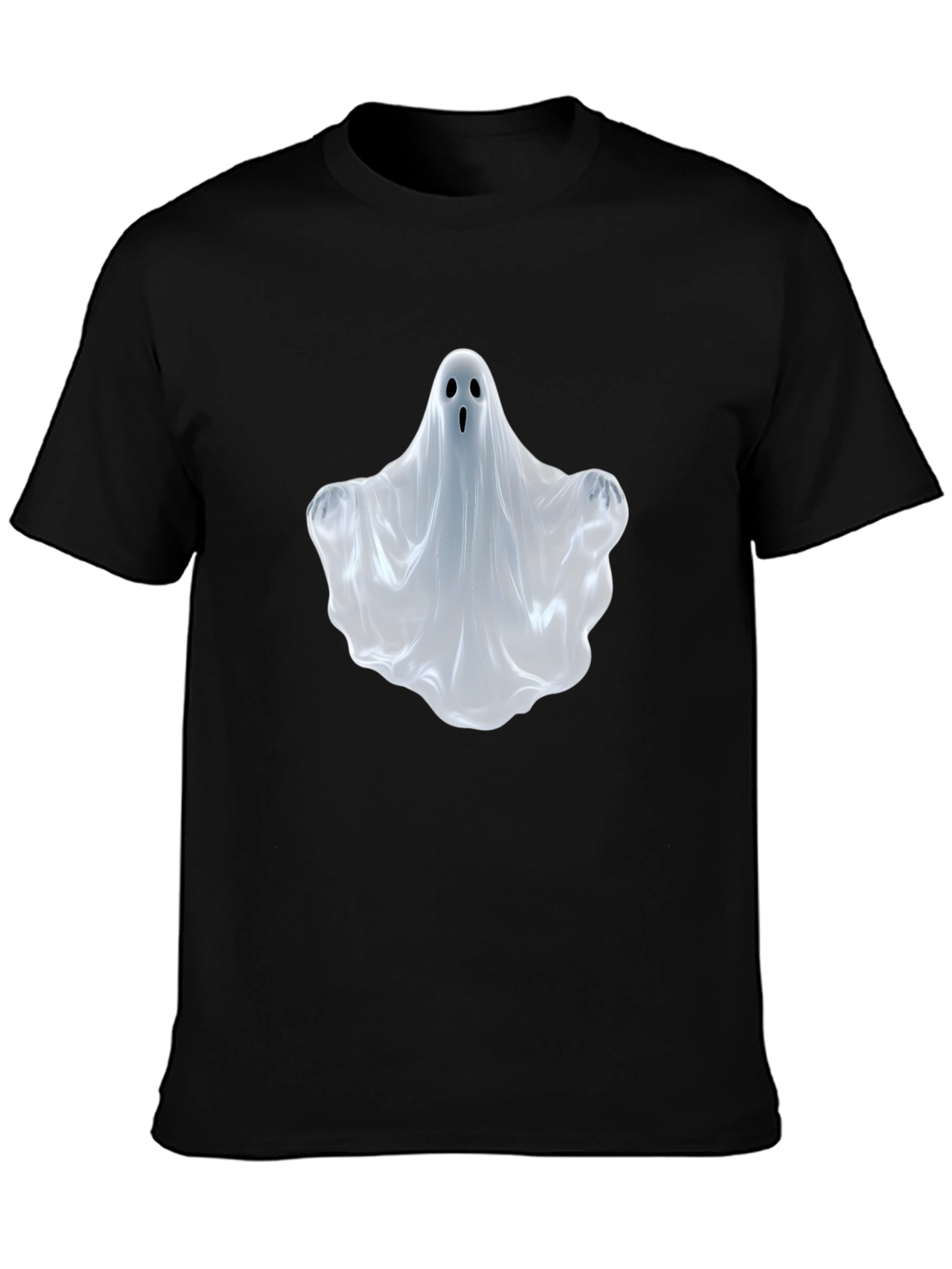 Black Spooky Ghost T-Shirt - Halloween Apparel view 3