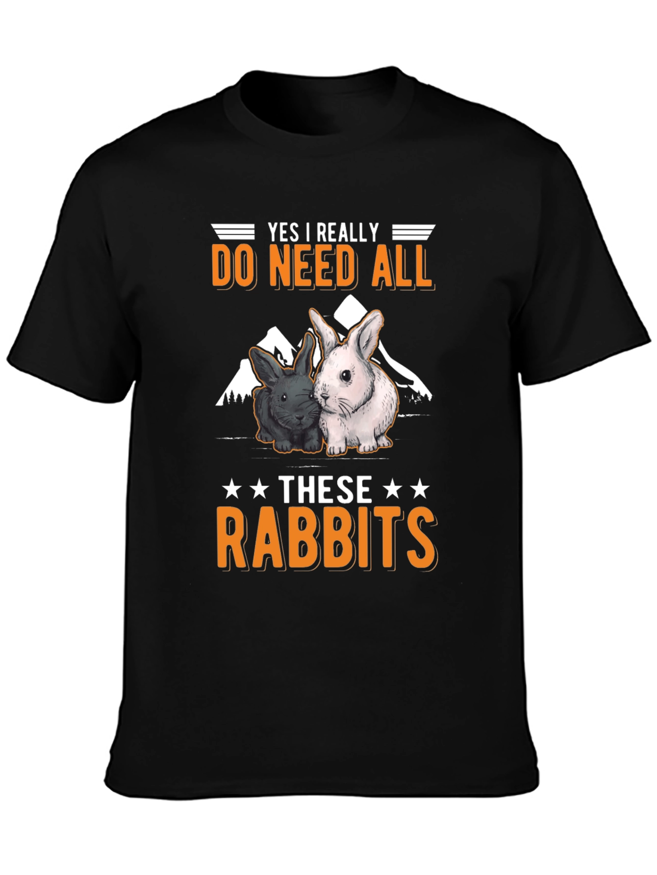 Black Rabbit Lover T-Shirt: Yes I Really Do Need All These Rabbits! view 3