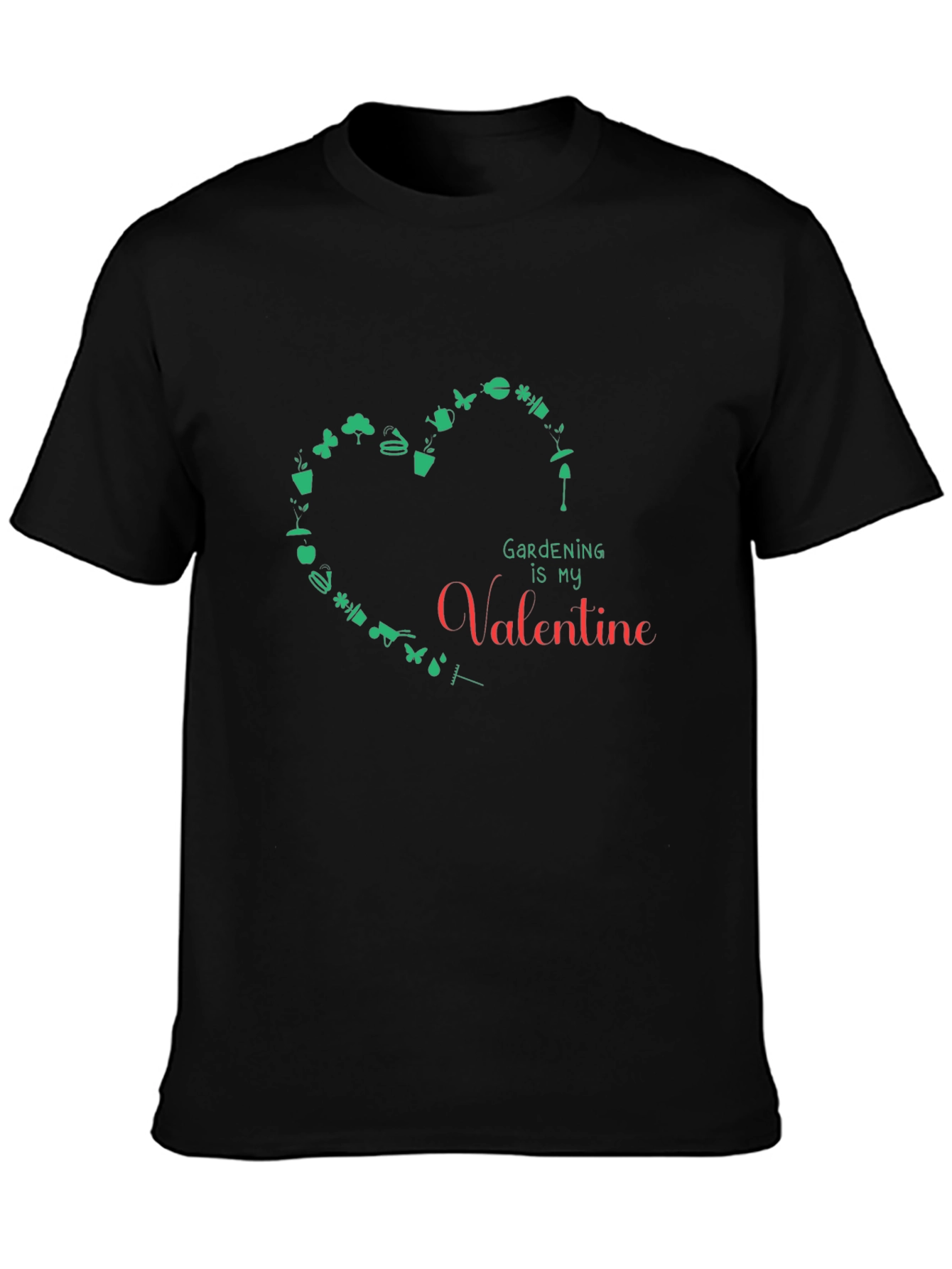 Black Gardening is My Valentine Graphic Tee view 3