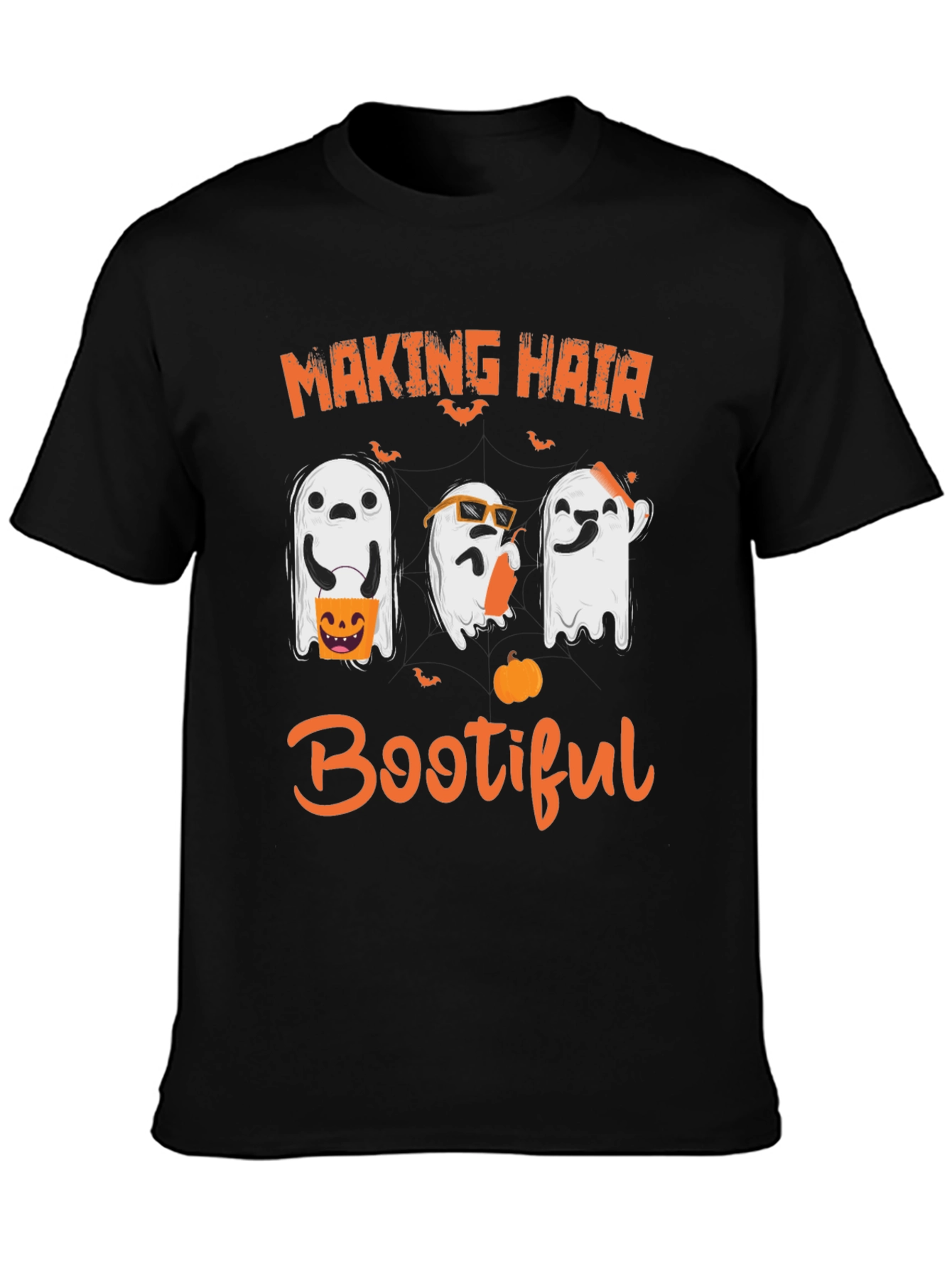 Black Making Hair Bootiful Halloween T-Shirt view 3