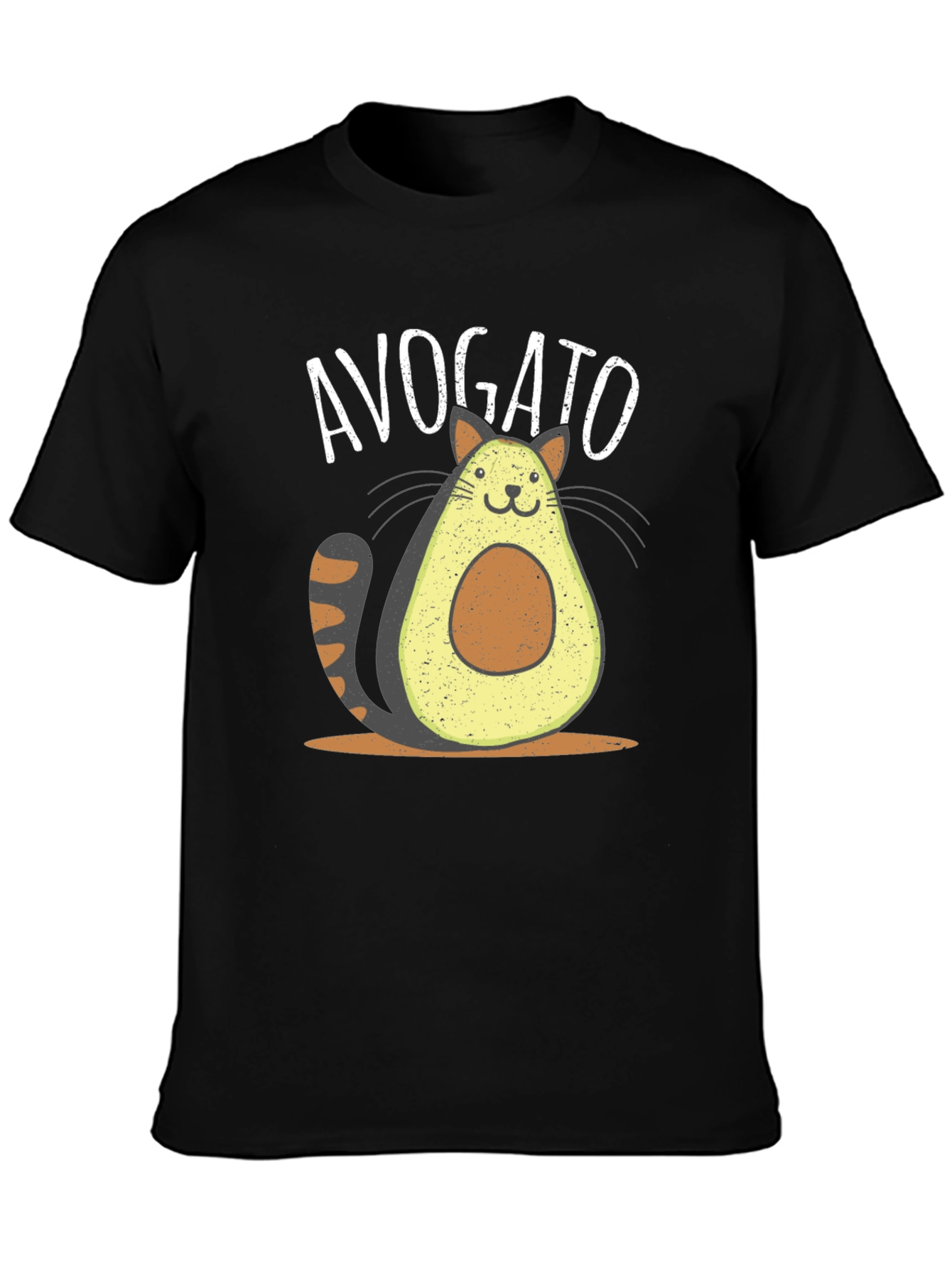 Black Avogato Funny Cat Avocado T-Shirt view 3